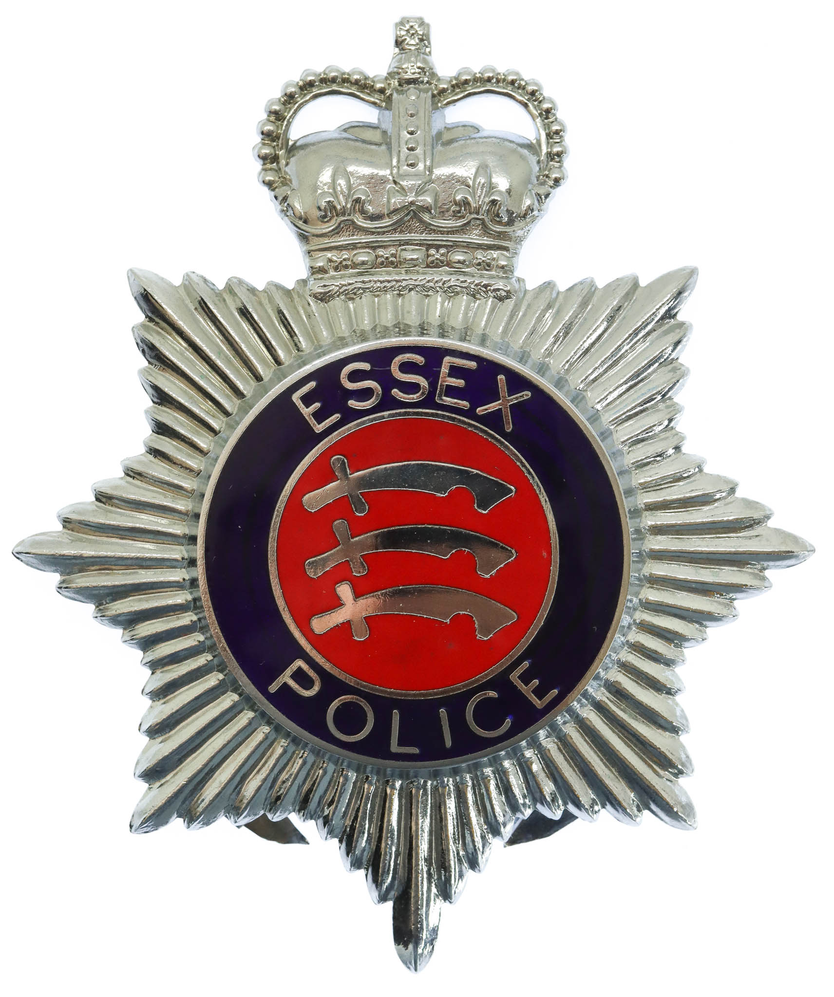 Essex Police Enamelled Helmet Plate - Queen's Crown