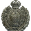 Burnley Borough Police Small Chrome Wreath Helmet Plate - King's Crown