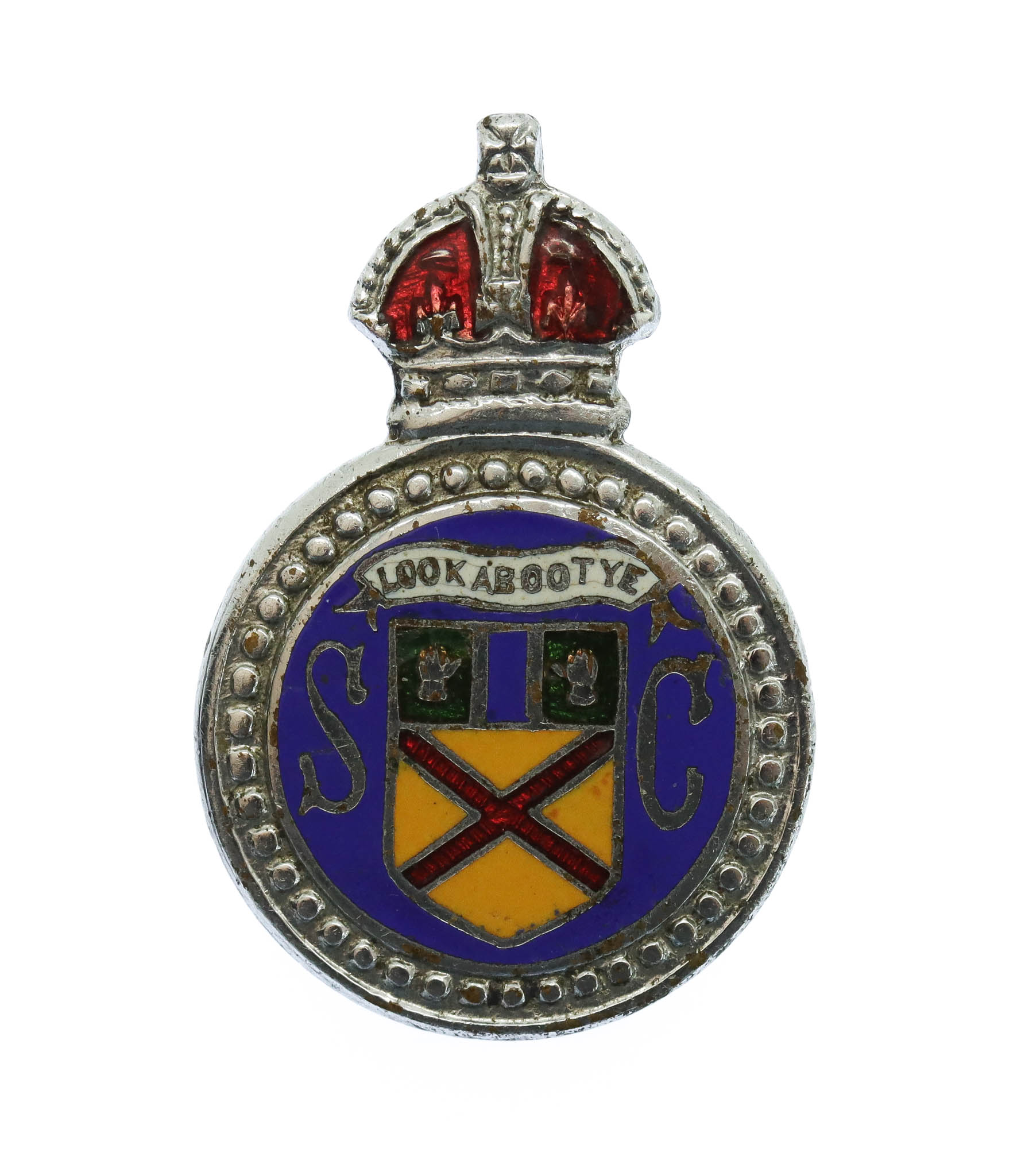 Clackmannanshire Special Constabulary Enamelled Lapel Badge - King's Crown