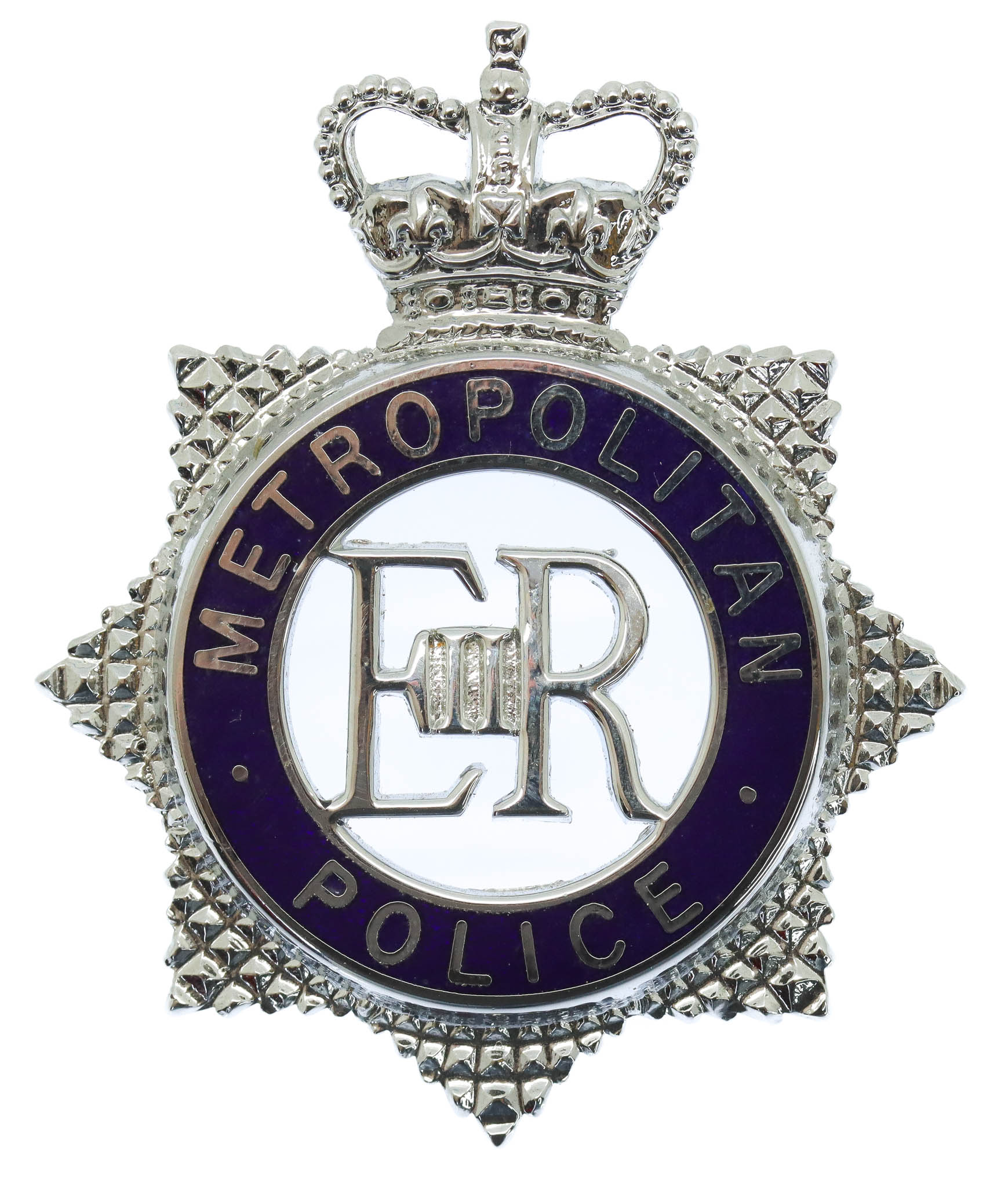Metropolitan Police Senior Officer's Enamelled Cap Badge - Queen's Crown
