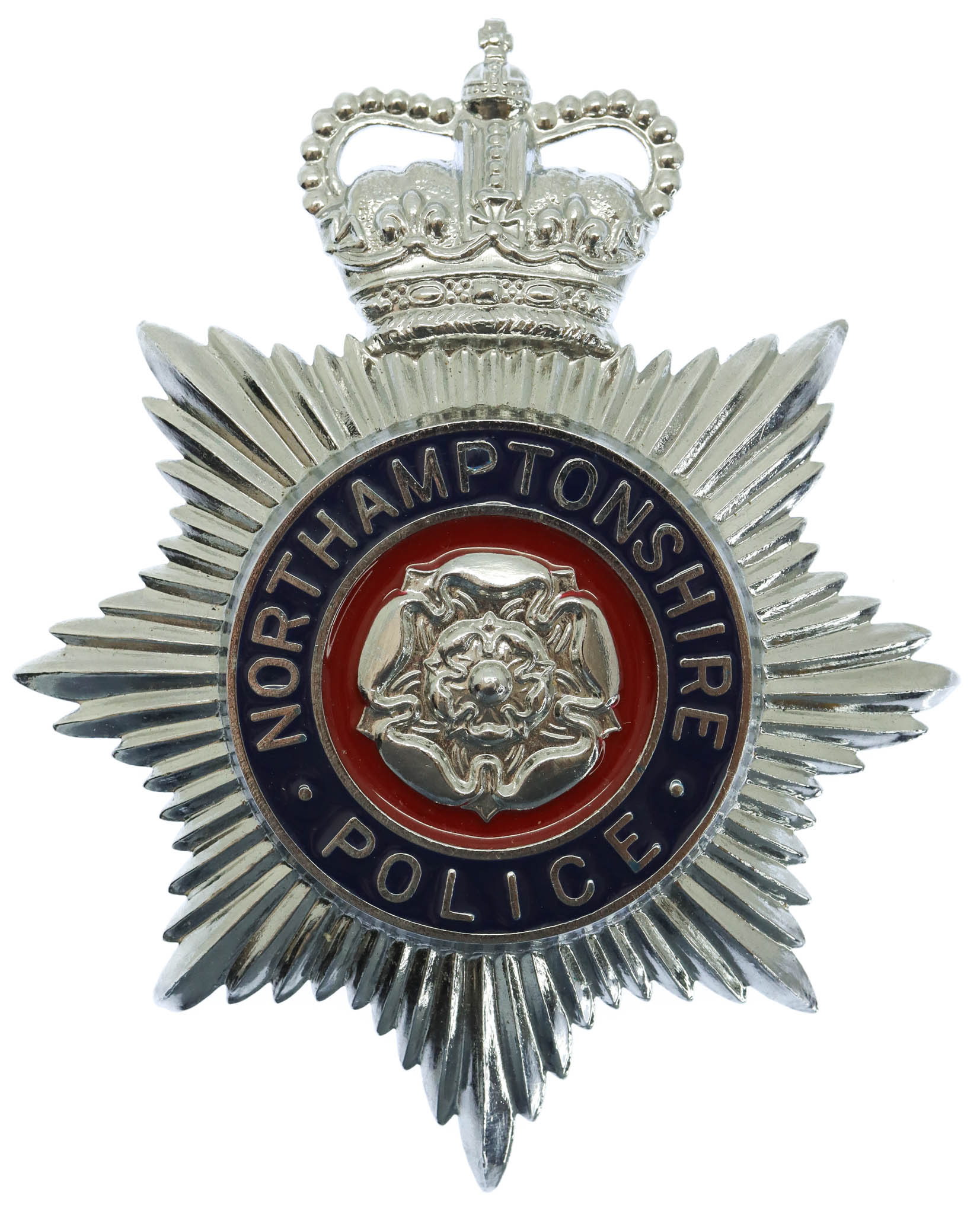 Northamptonshire Police Enamelled Helmet Plate - Queen's Crown