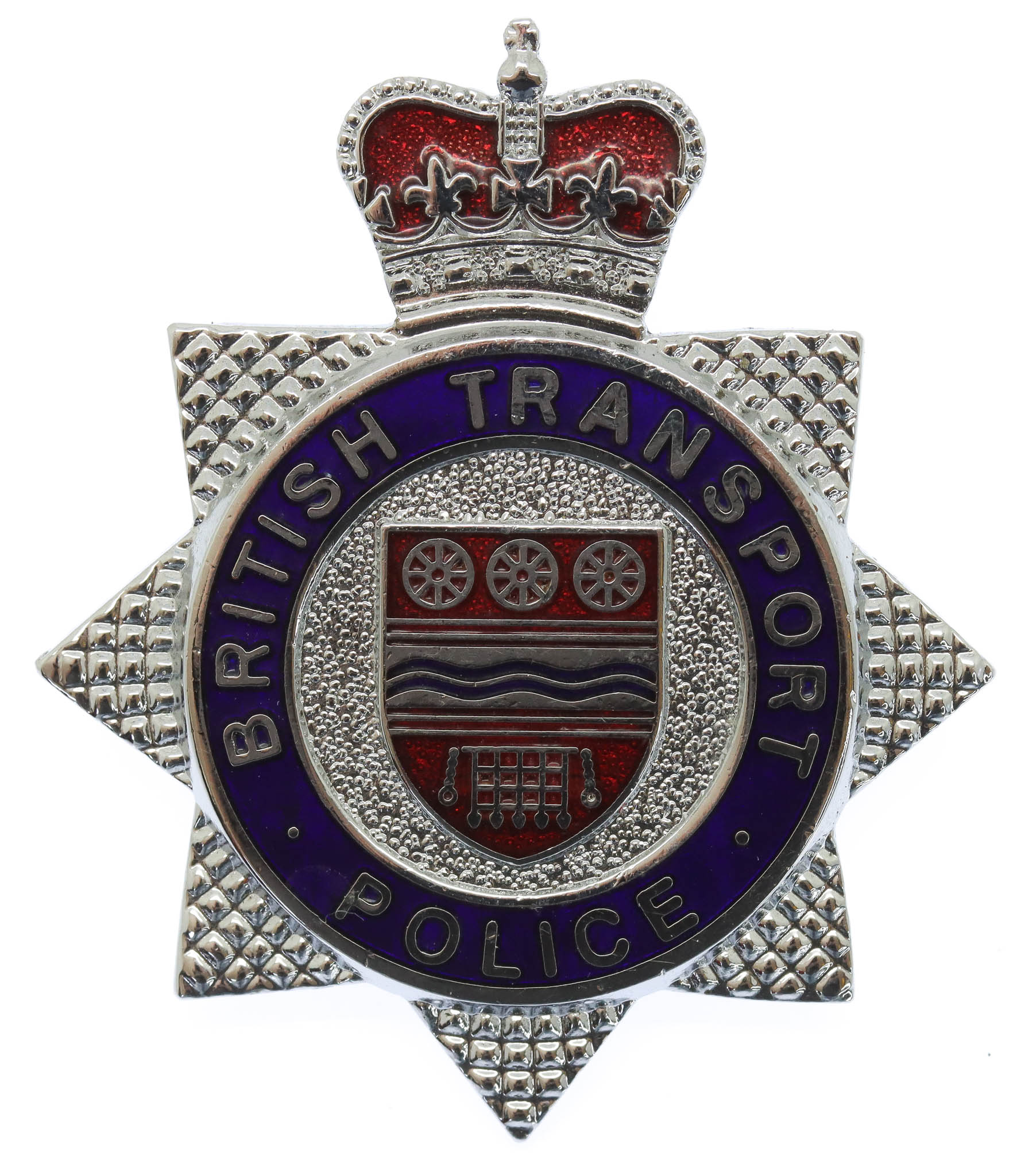British Transport Police (B.T.P.) Enamelled Cap Badge - Queen's Crown