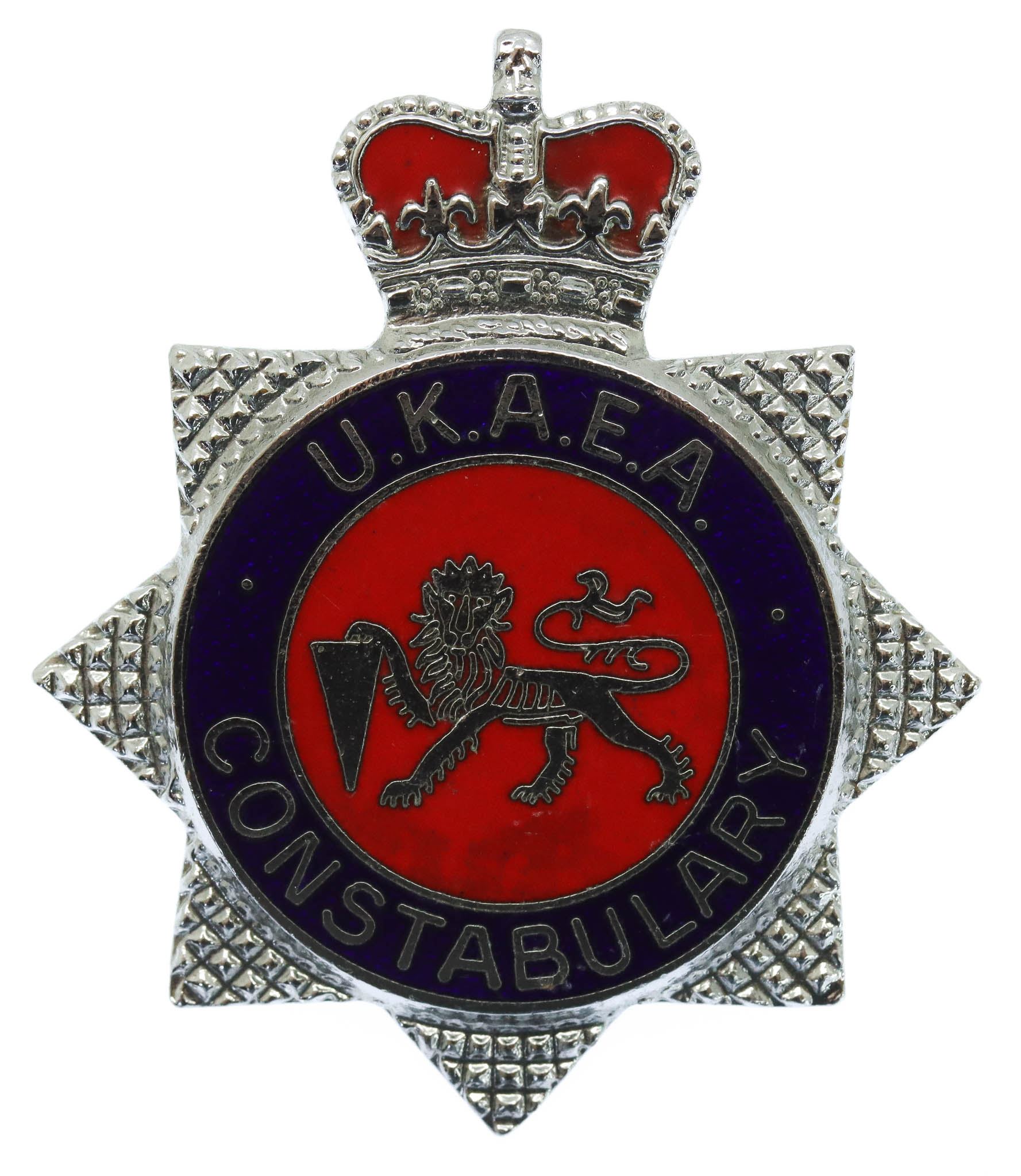 United Kingdom Atomic Energy Authority (U.K.A.E.A.) Constabulary Enamelled Cap Badge - Queen's Crown