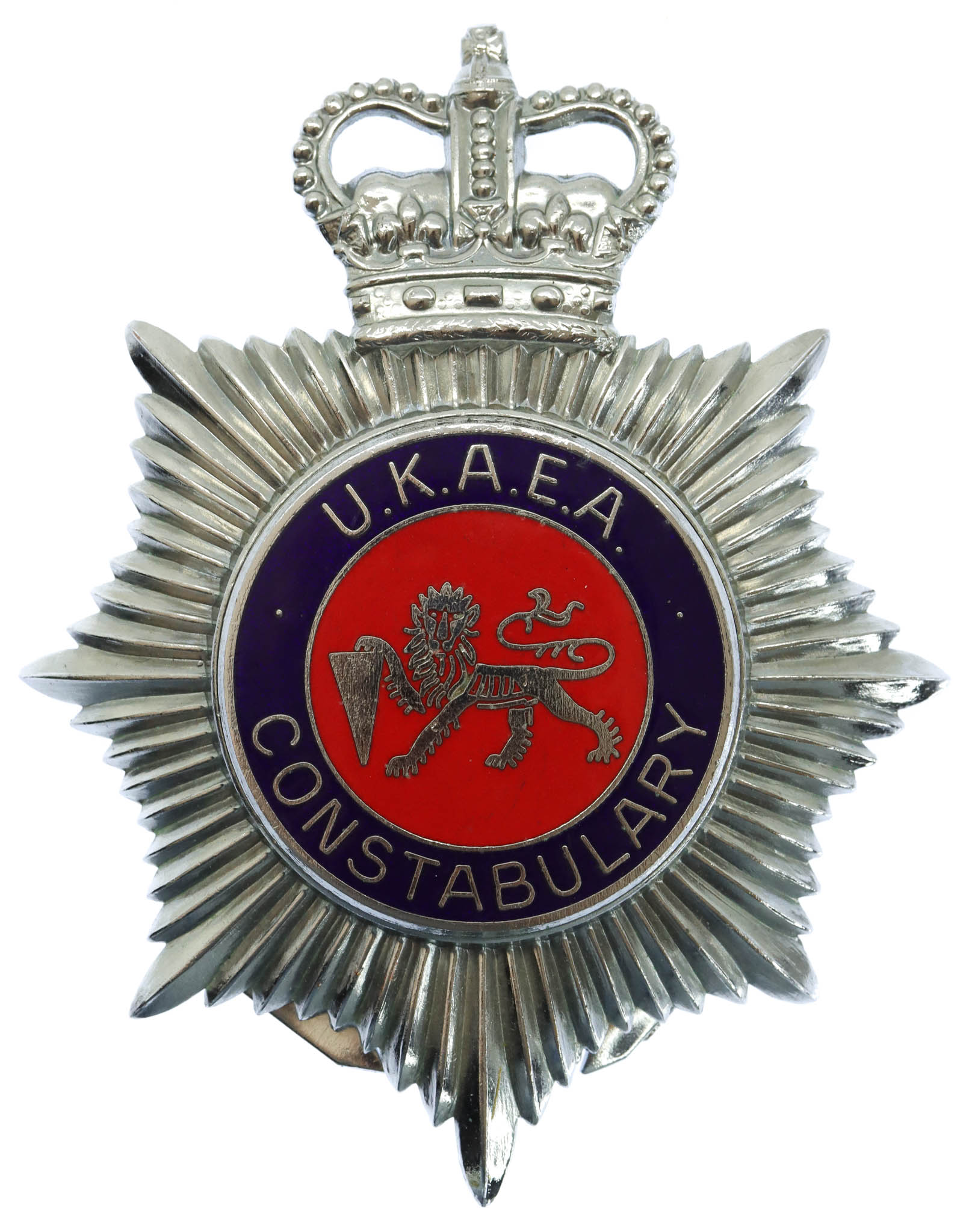 United Kingdom Atomic Energy Authority (U.K.A.E.A.) Constabulary Enamelled Helmet Plate - Queen's Crown