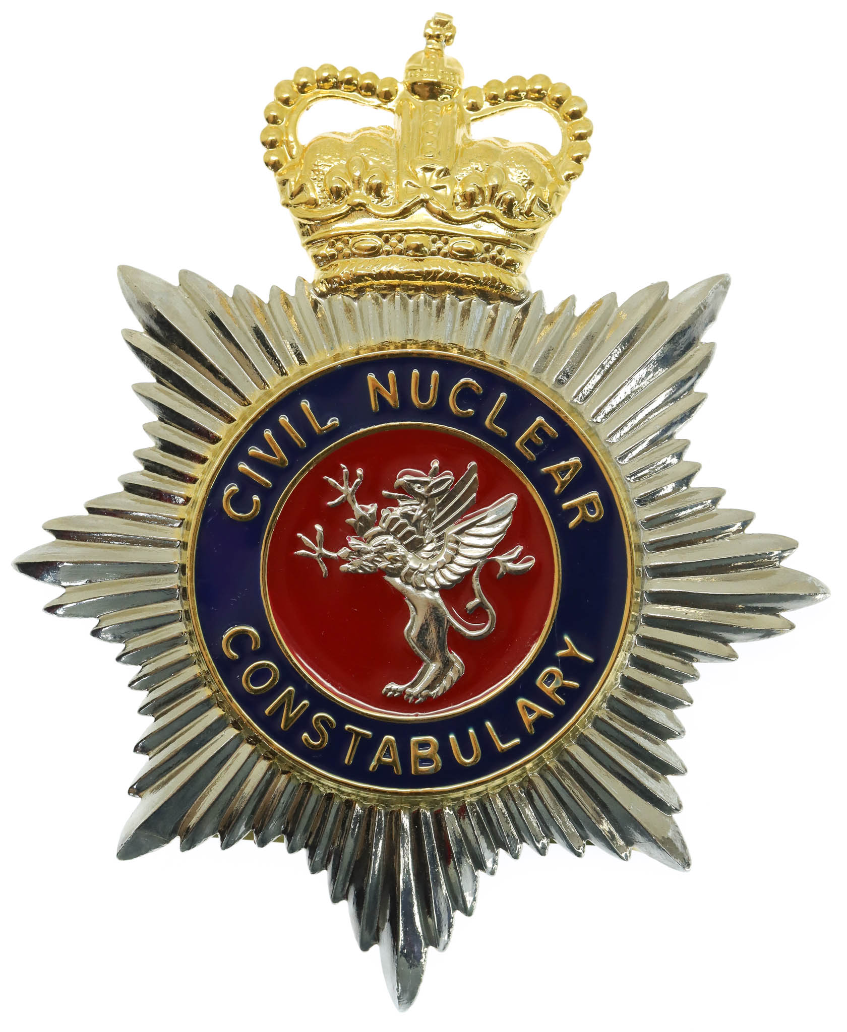 Civil Nuclear Constabulary Enamelled Helmet Plate - Queen's Crown