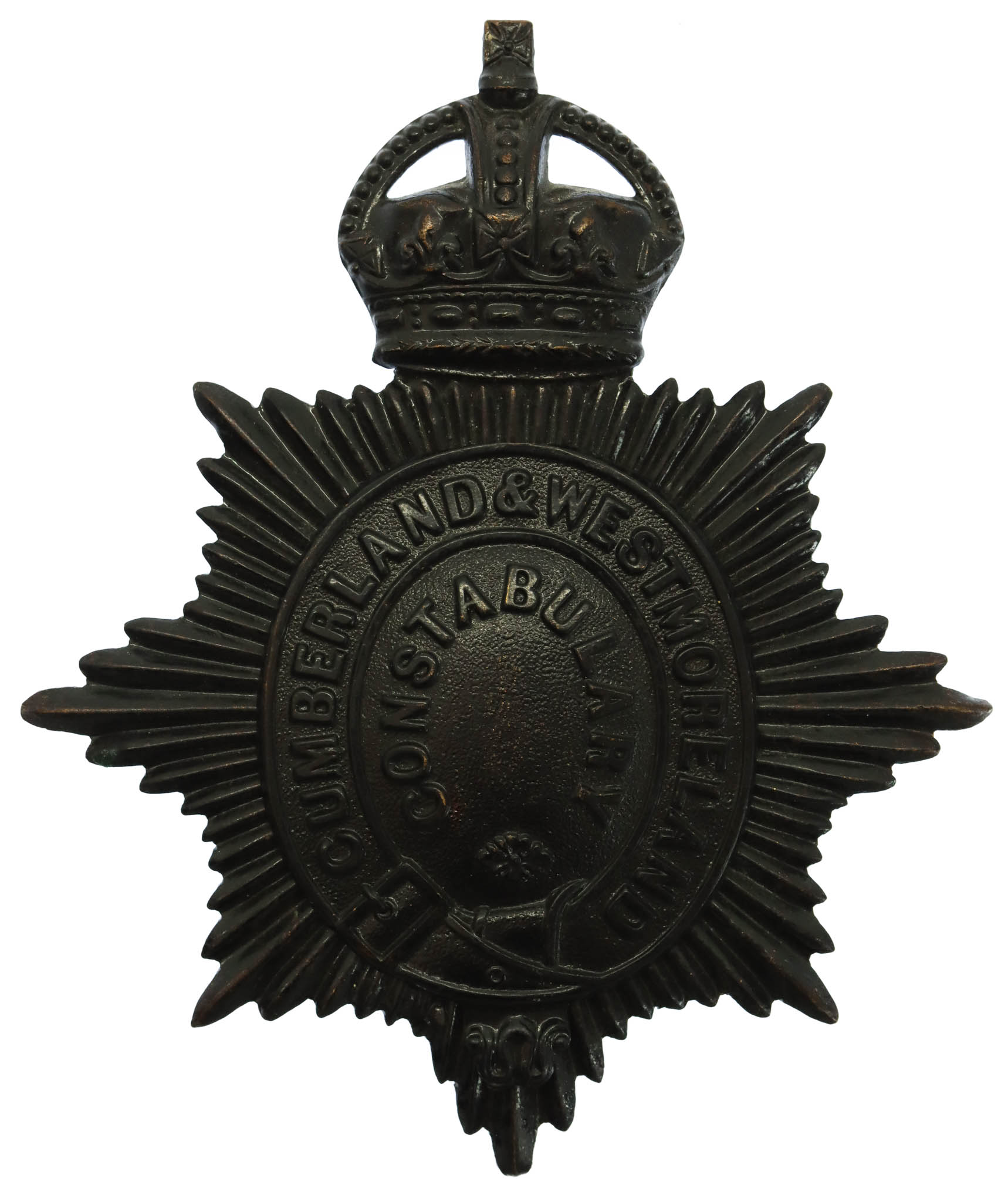 Cumberland & Westmoreland Constabulary Helmet Plate - King's Crown