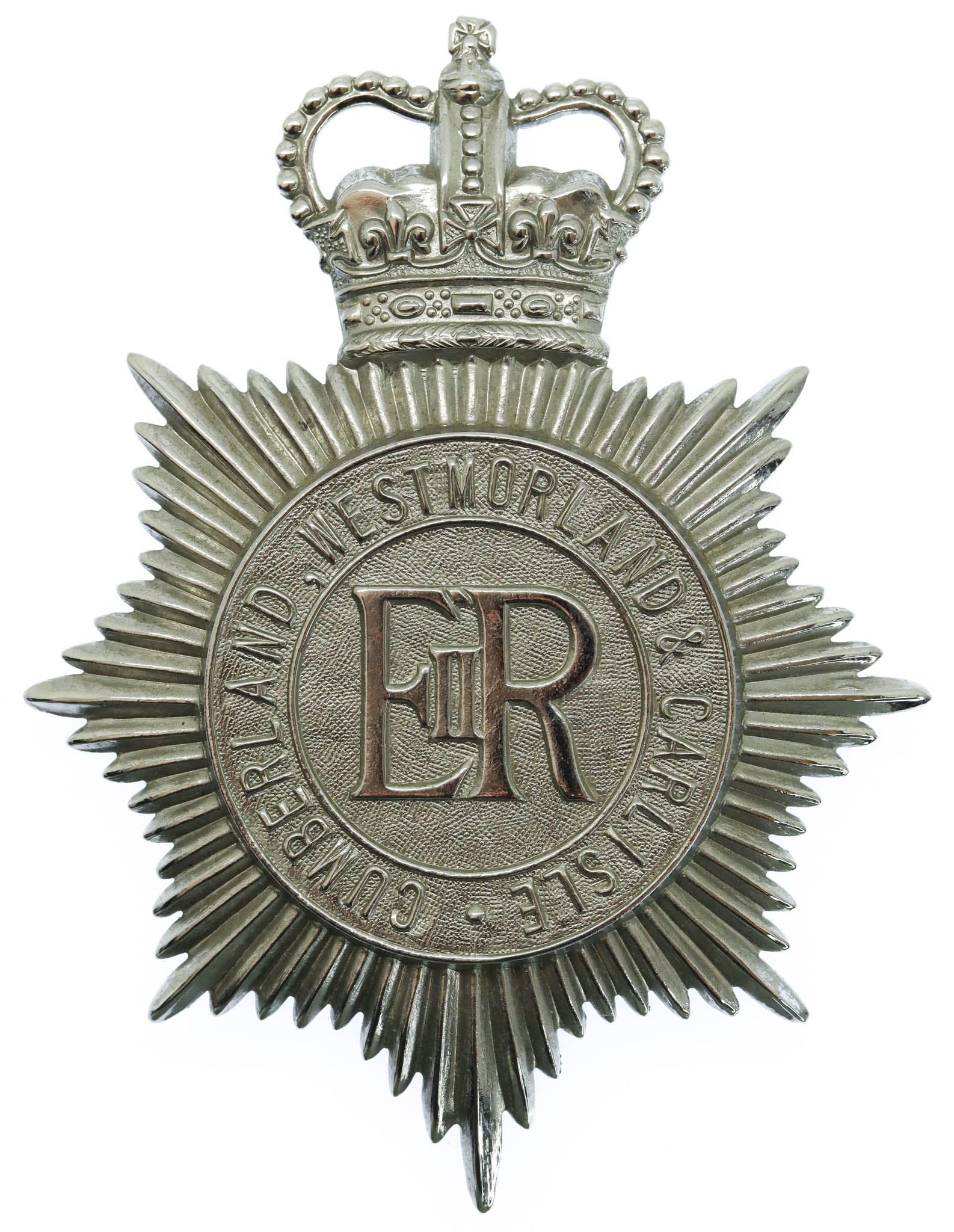Cumberland, Westmoreland & Carlisle Constabulary Helmet Plate - Queen's Crown
