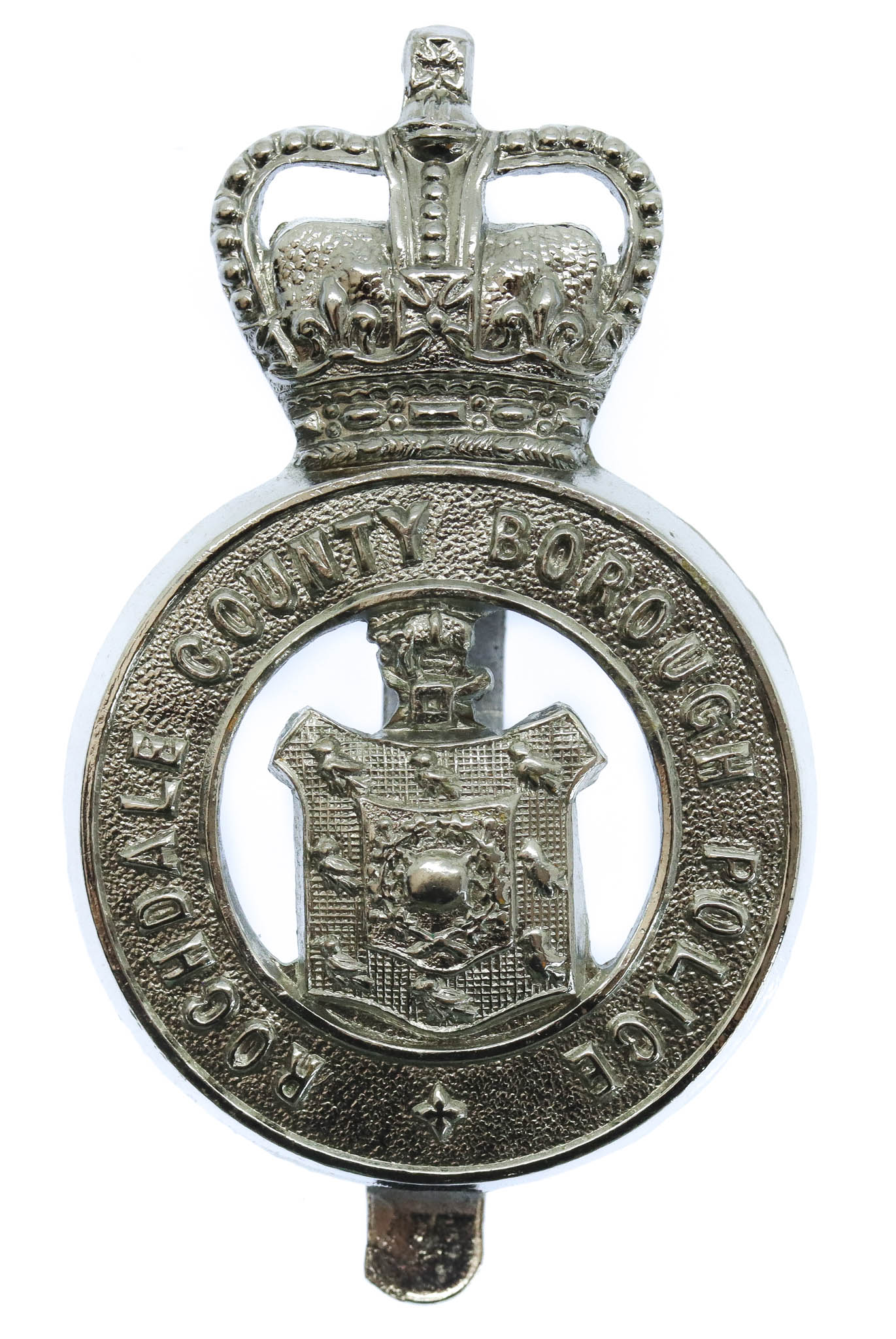 Rochdale County Borough Police Cap Badge - Queen's Crown