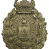 Sunderland Borough Police White Metal Wreath Helmet Plate - King's Crown