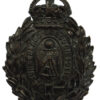 Sunderland Borough Police Blackened Brass Wreath Helmet Plate - King's Crown