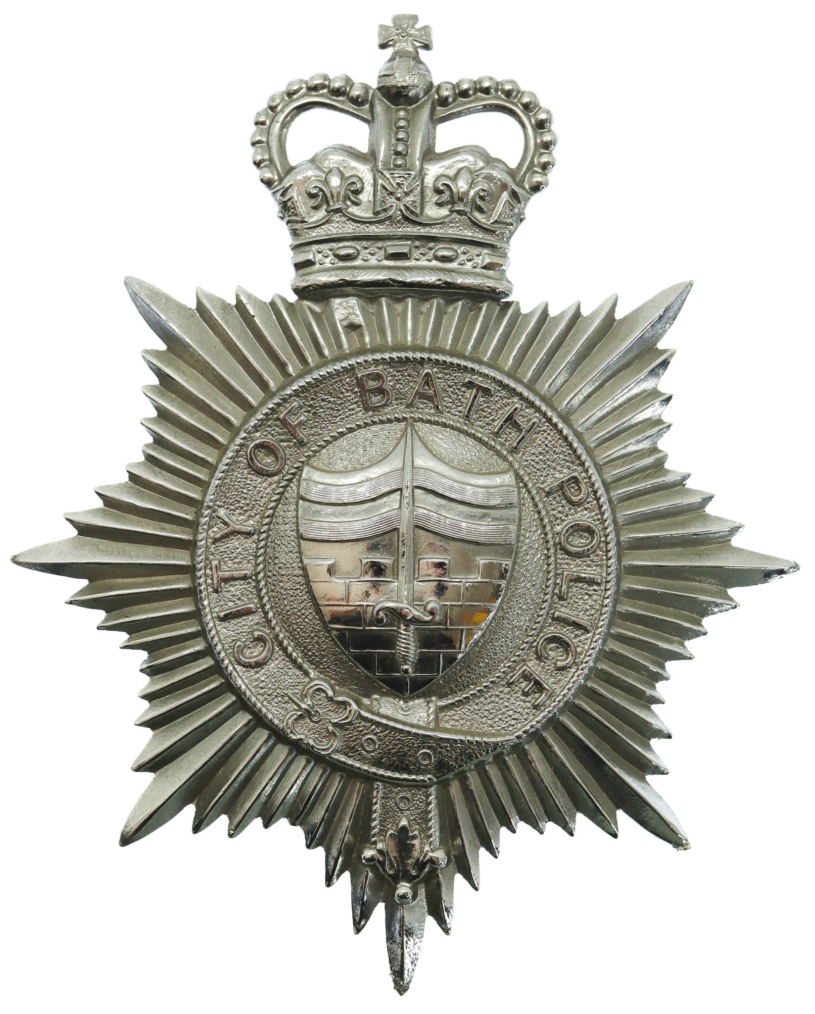 Bath City Police Helmet Plate - Queen's Crown