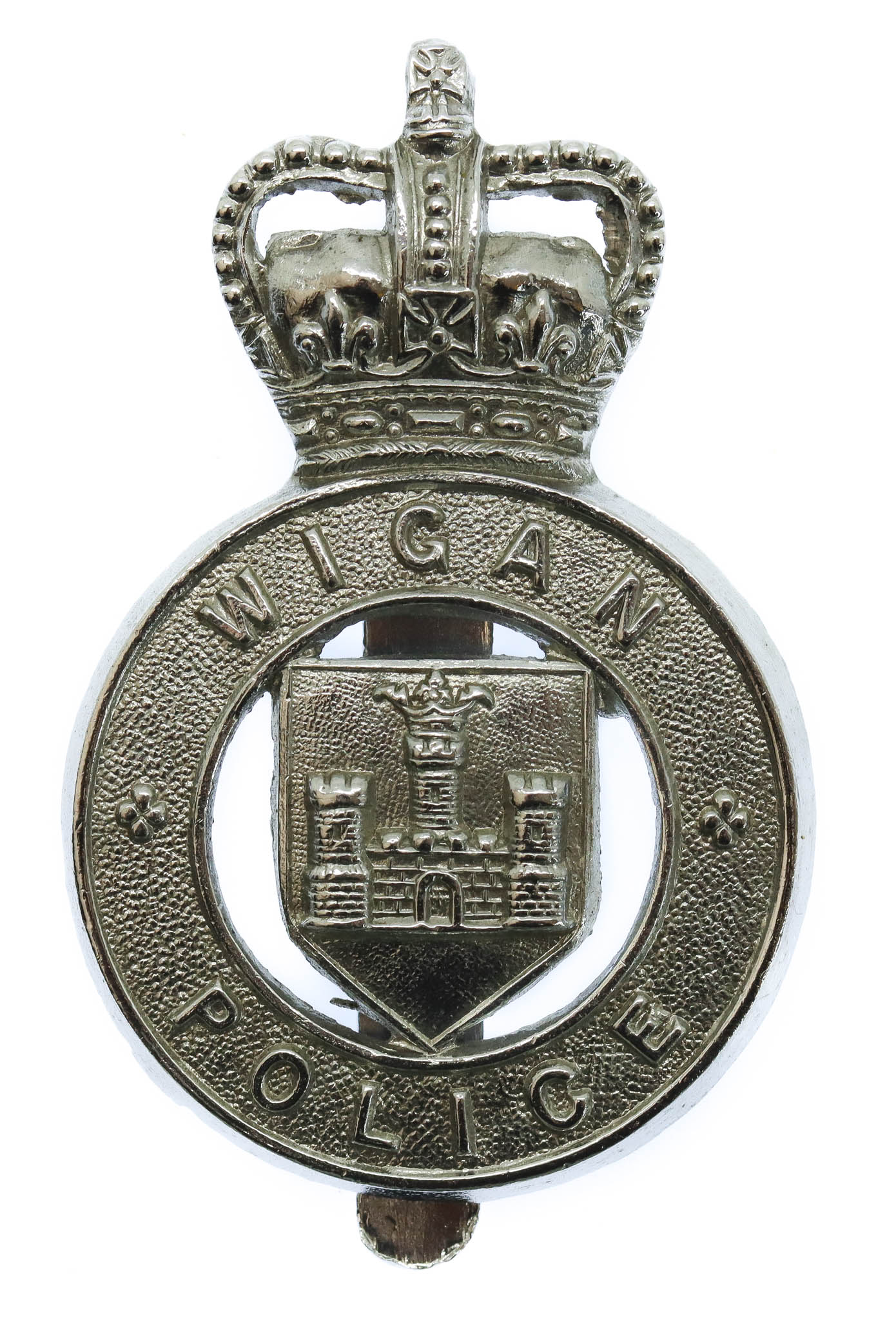 Wigan Borough Police Cap Badge - Queen's Crown