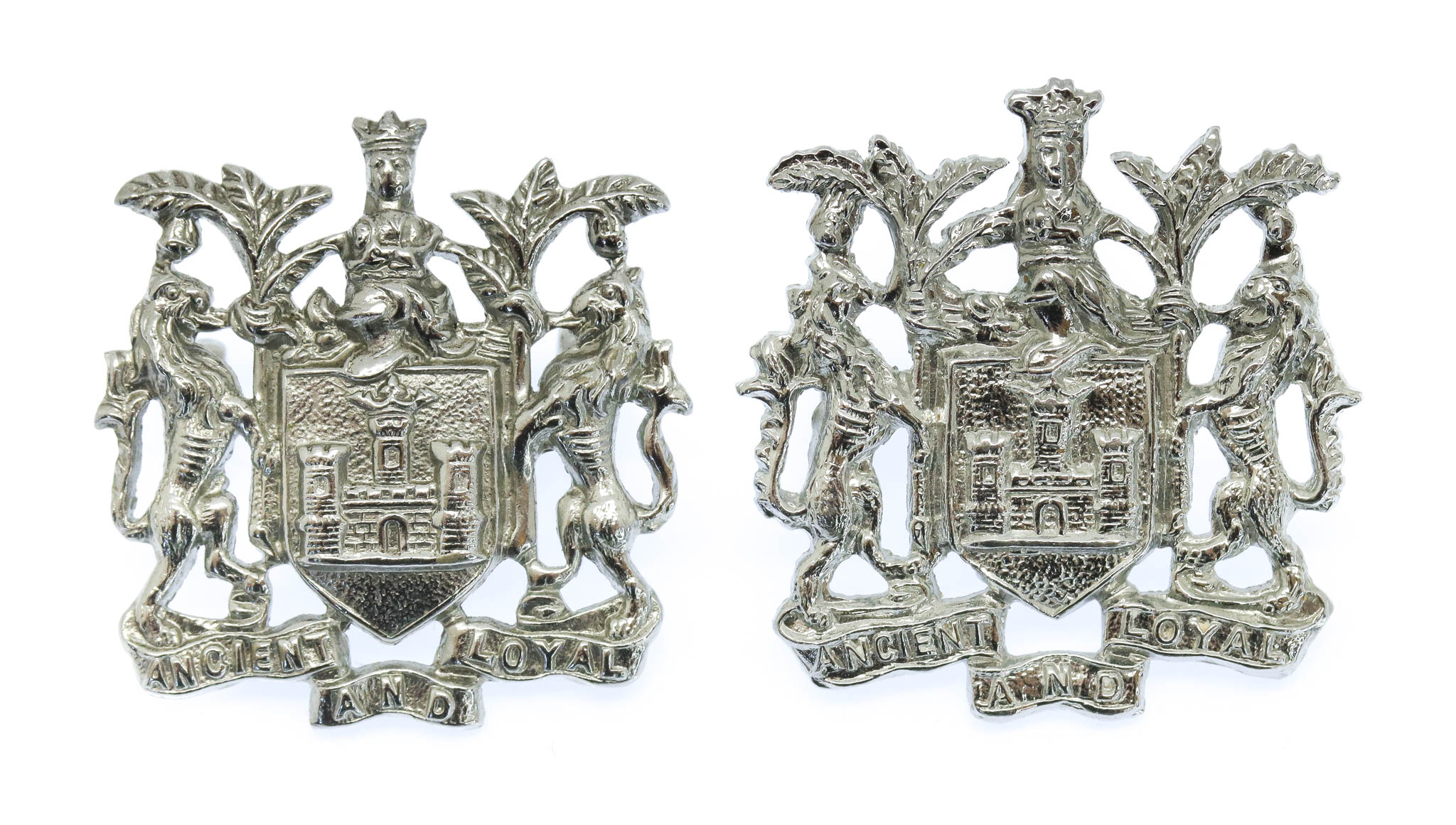 Pair of Wigan Borough Police Collar Badges