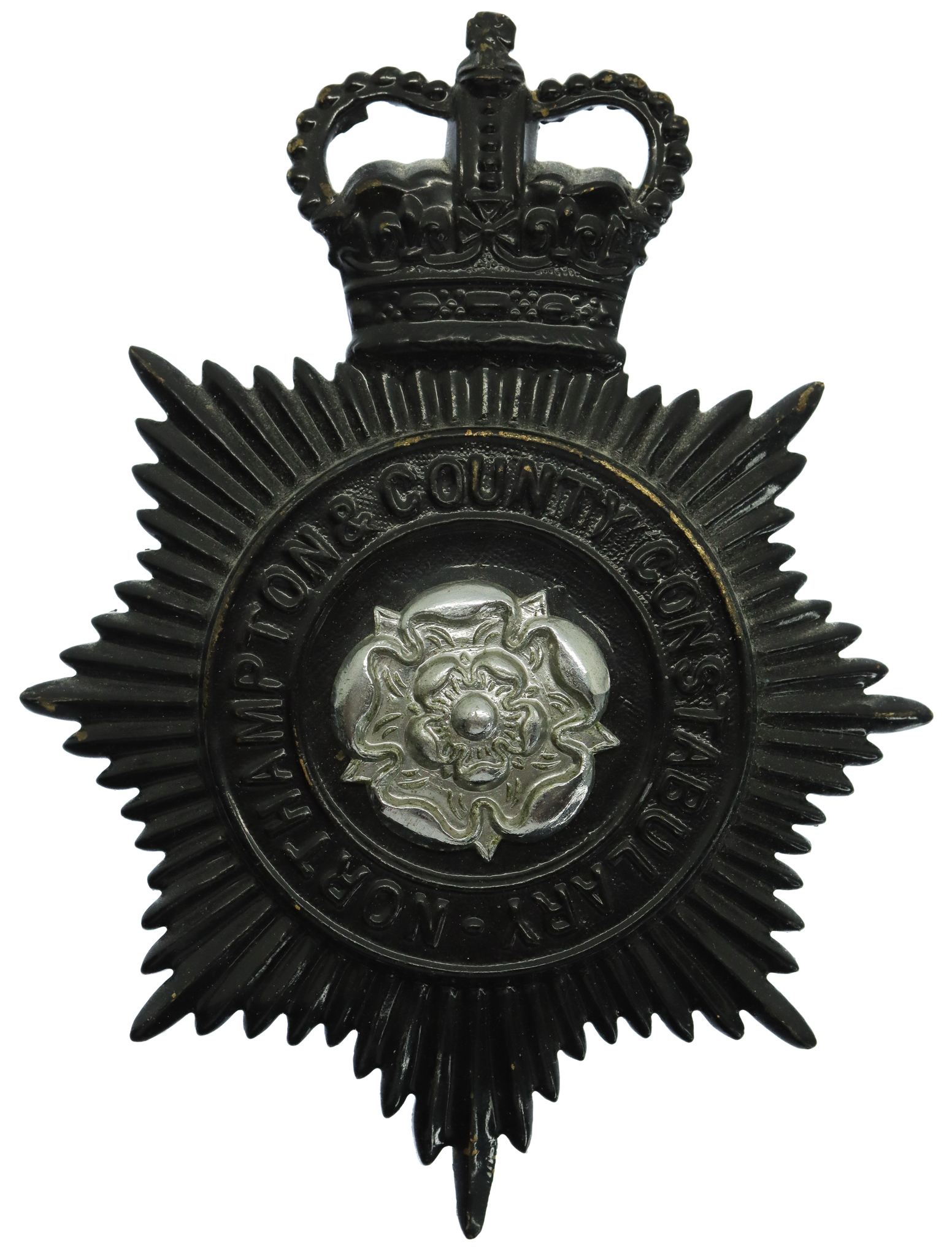 Northampton & County Constabulary Night Helmet Plate - Queen's Crown