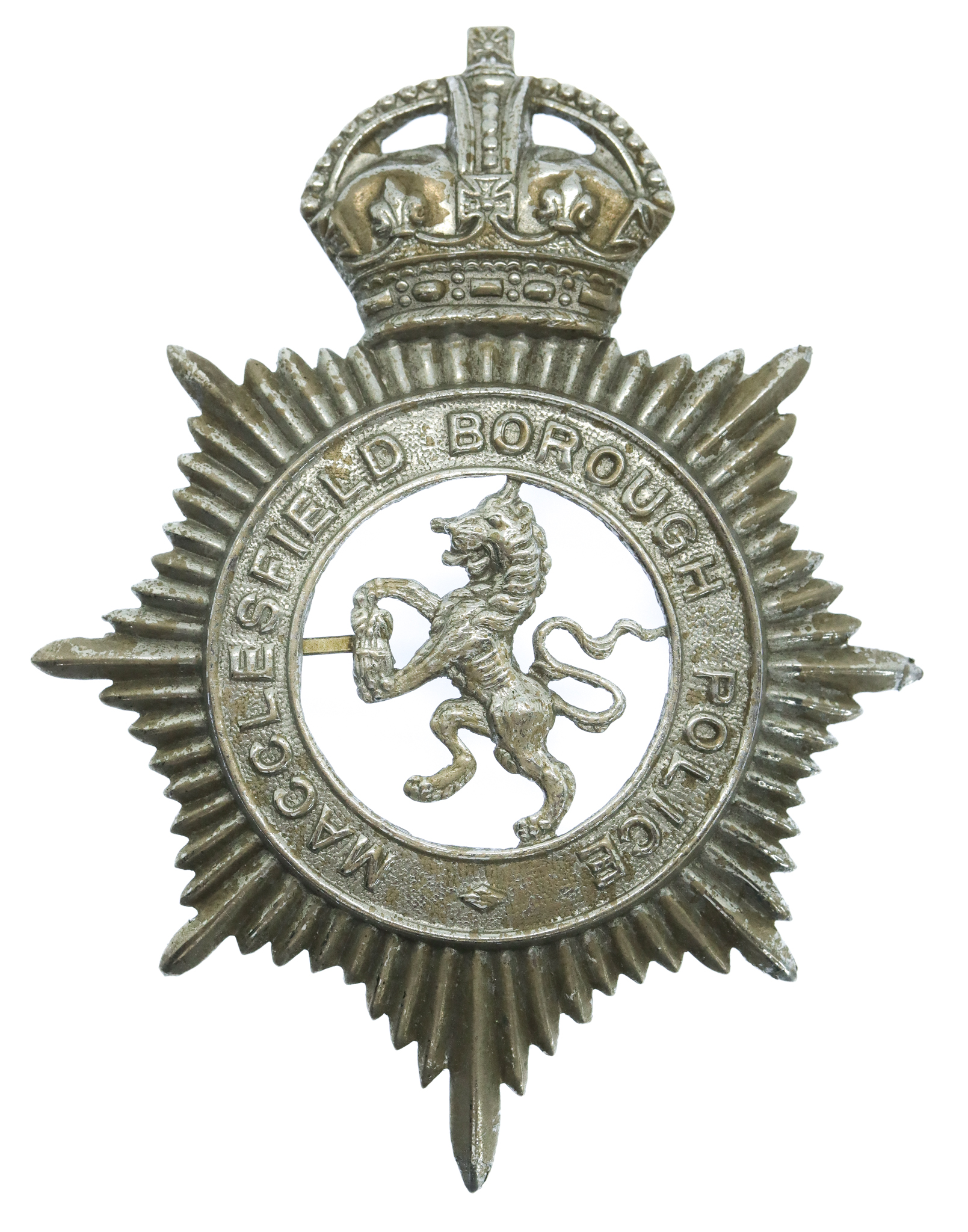 Macclesfield Borough Police Helmet Plate - King's Crown