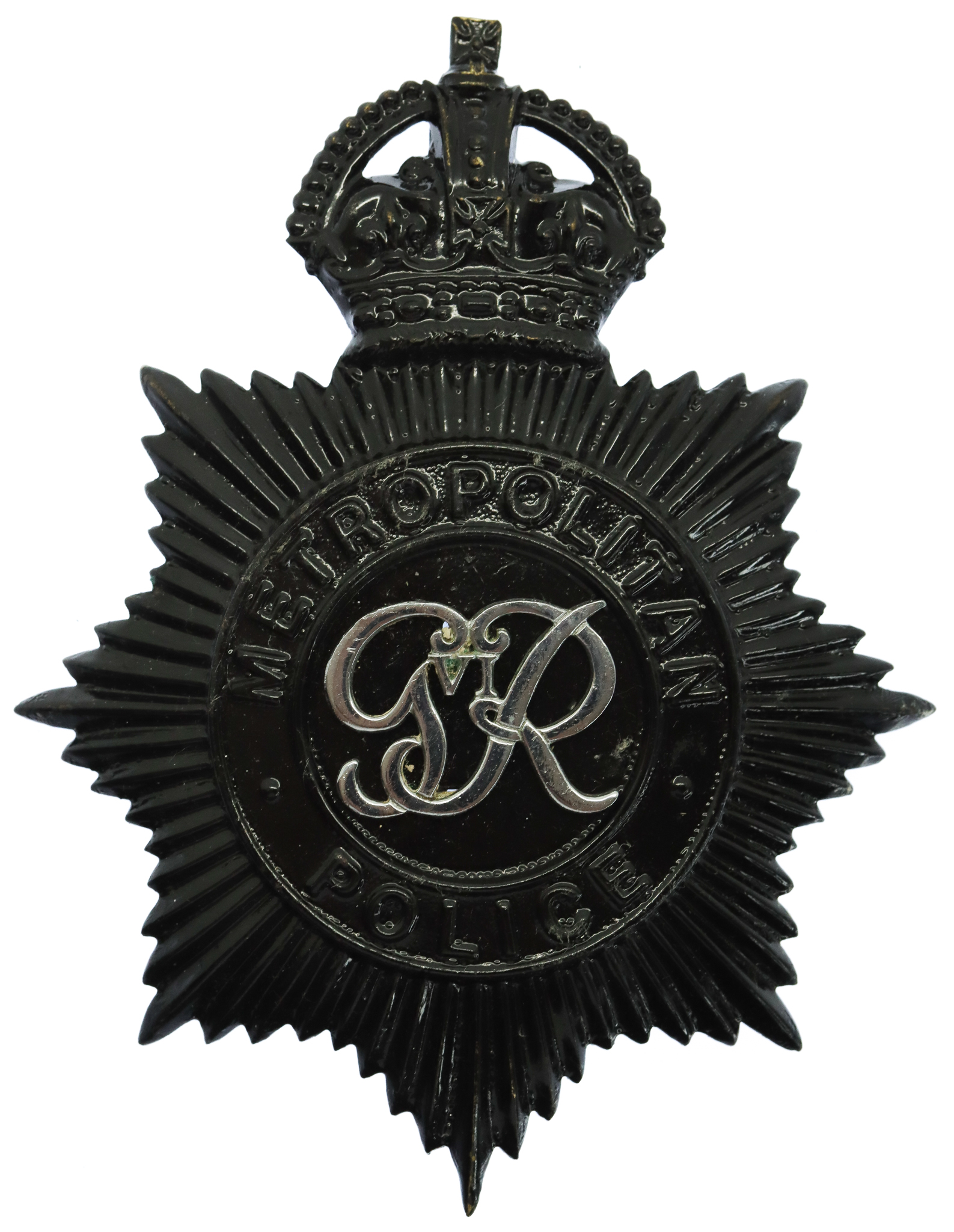 George VI Metropolitan Police Night Helmet Plate