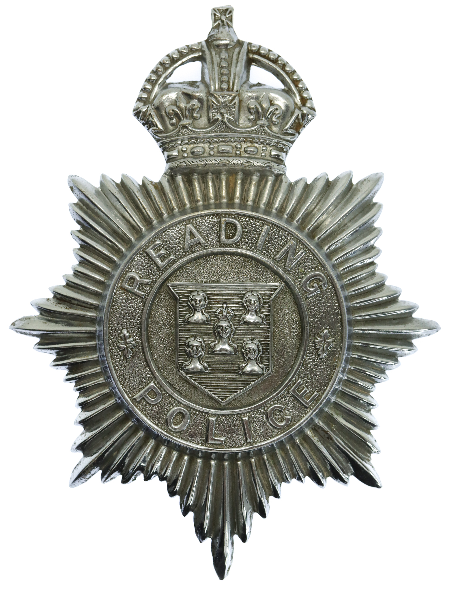 Reading Borough Police Helmet Plate - King's Crown