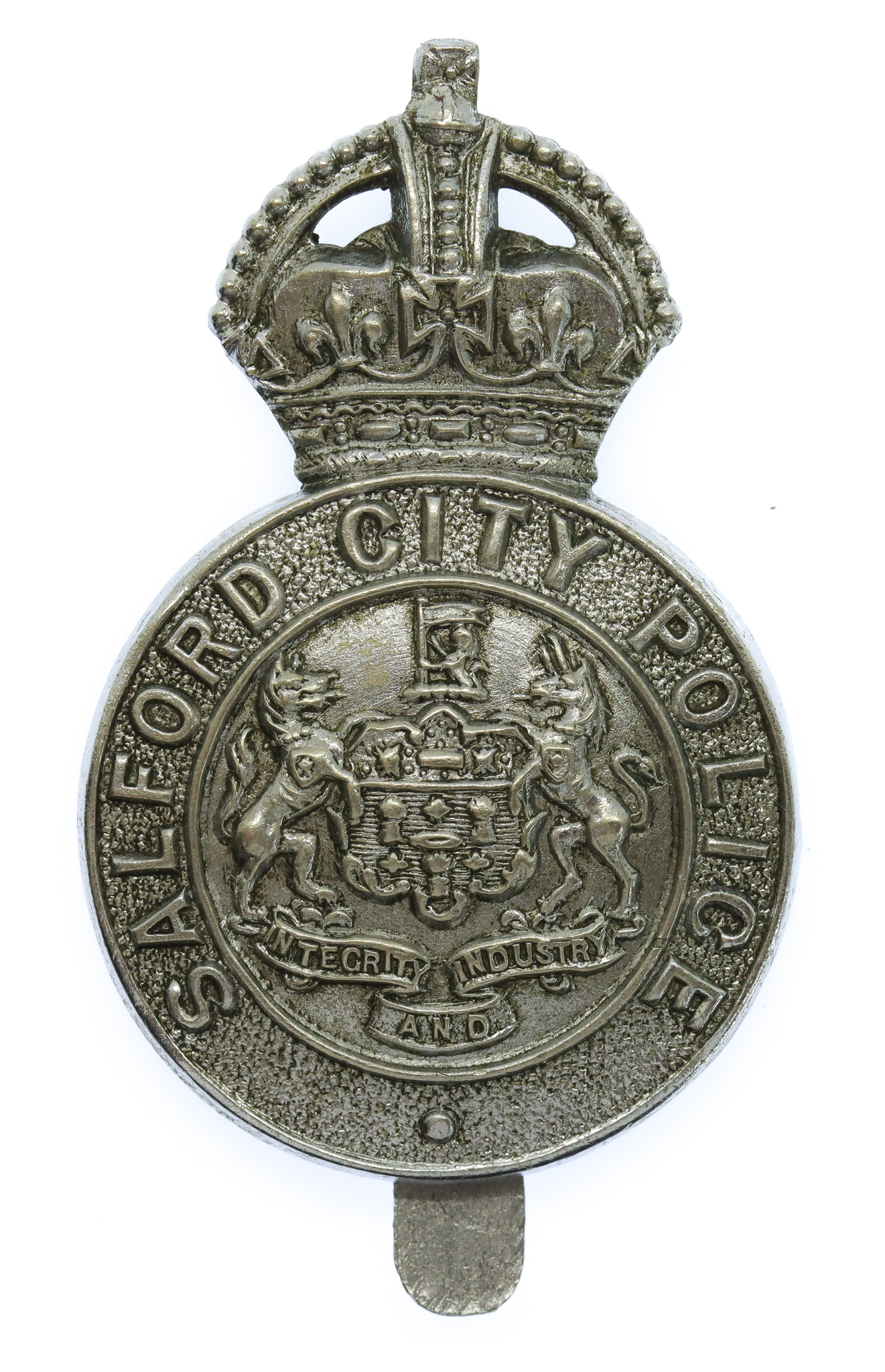 Salford City Police Cap Badge - King's Crown