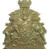 Leicester City Police White Metal Helmet Plate - King's Crown