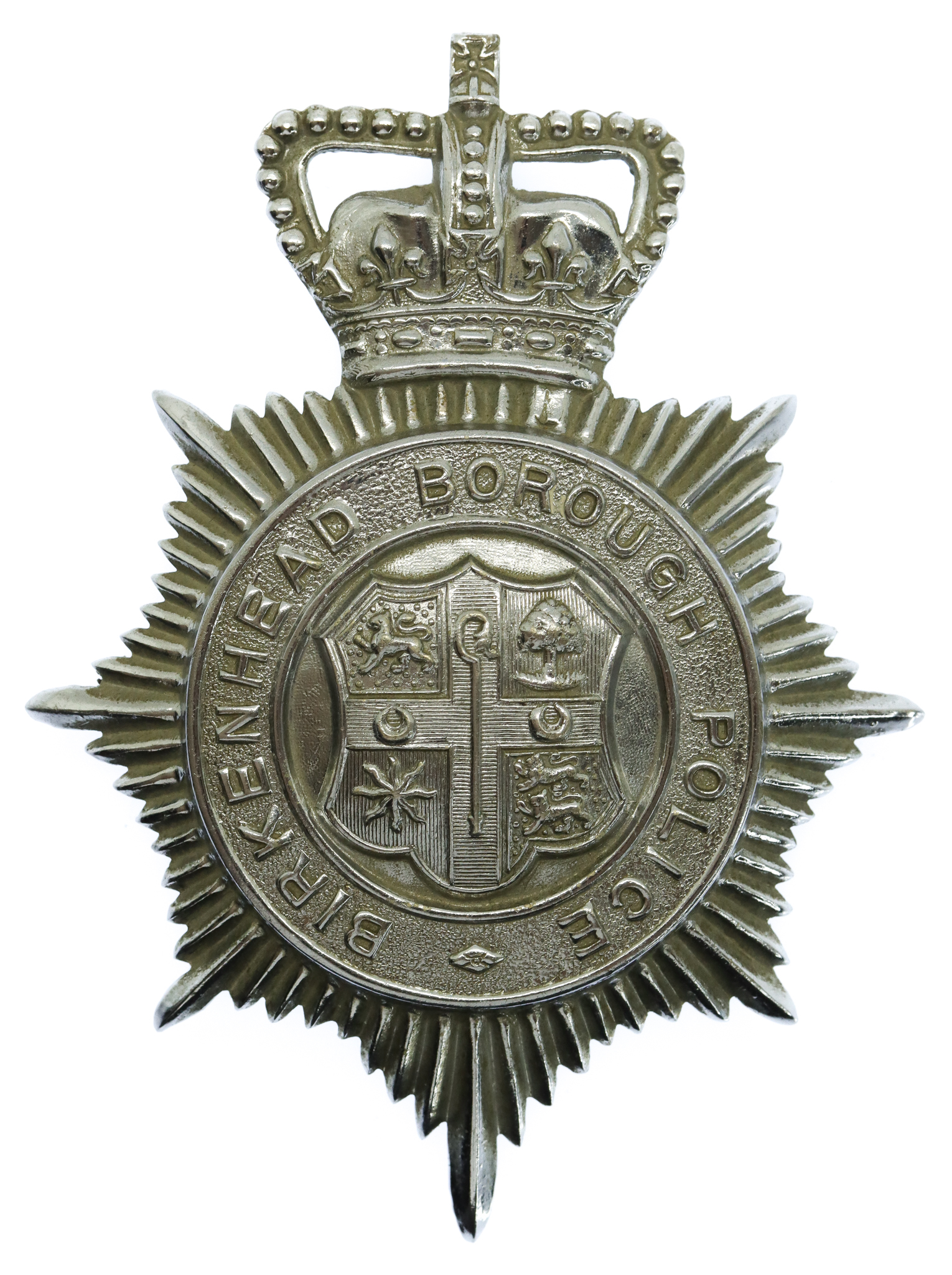 Birkenhead Borough Police Helmet Plate - Queen's Crown