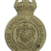 Bolton Special Constabulary White Metal Cap Badge - King's Crown