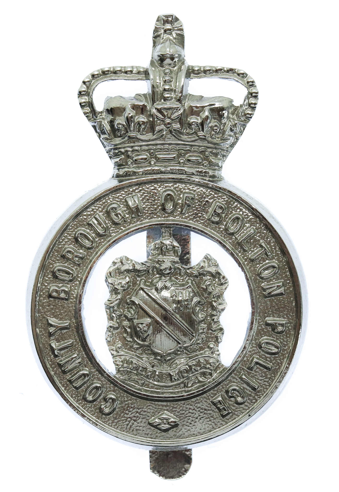 County Borough of Bolton Police Cap Badge - Queen's Crown