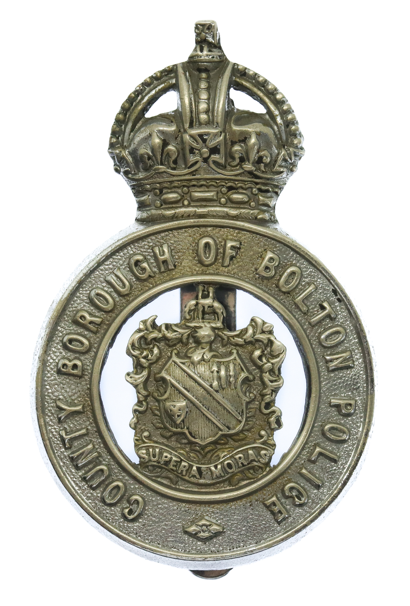 County Borough of Bolton Police Cap Badge - King's Crown