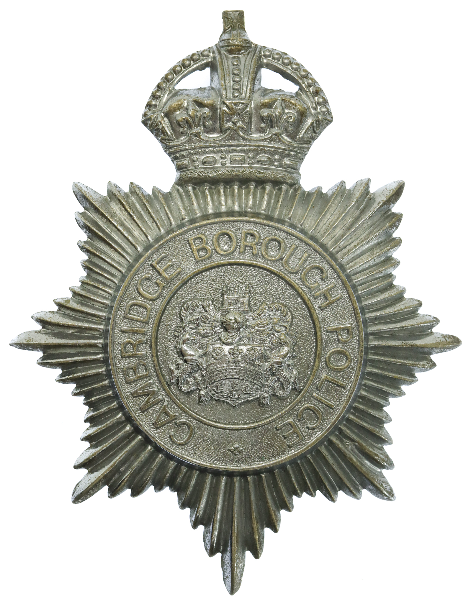 Cambridge Borough Police Helmet Plate - King's Crown