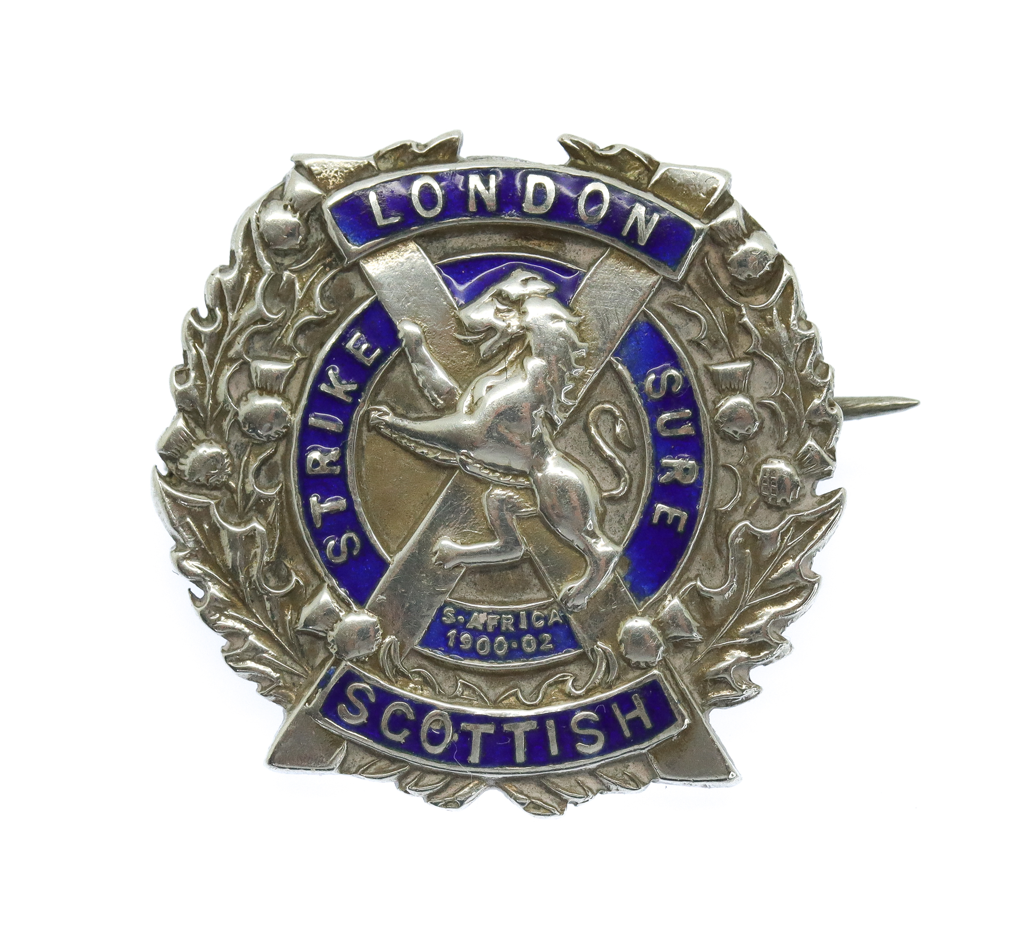 London Scottish Sterling Silver & Enamel Sweetheart Brooch