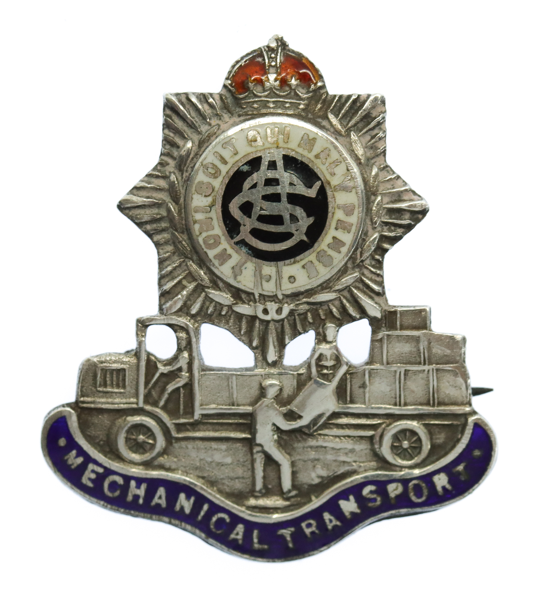 WW1 Army Service Corps (A.S.C.) Mechanical Transport Silver & Enamel Sweetheart Brooch