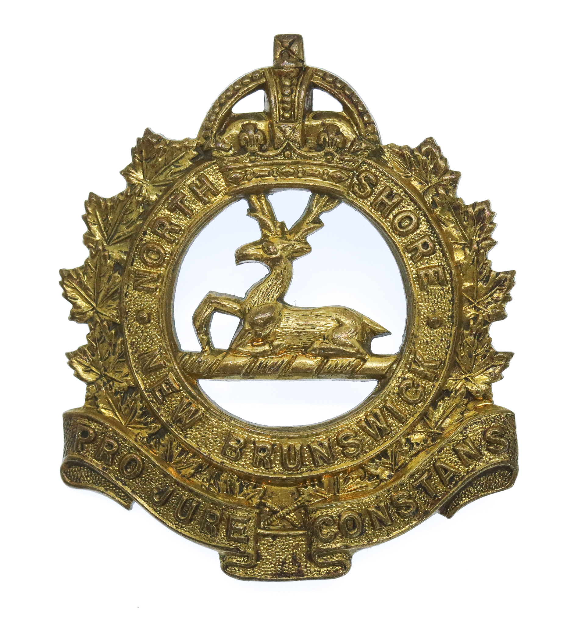 Canadian North Shore New Brunswick Regiment Cap Badge - King's Crown