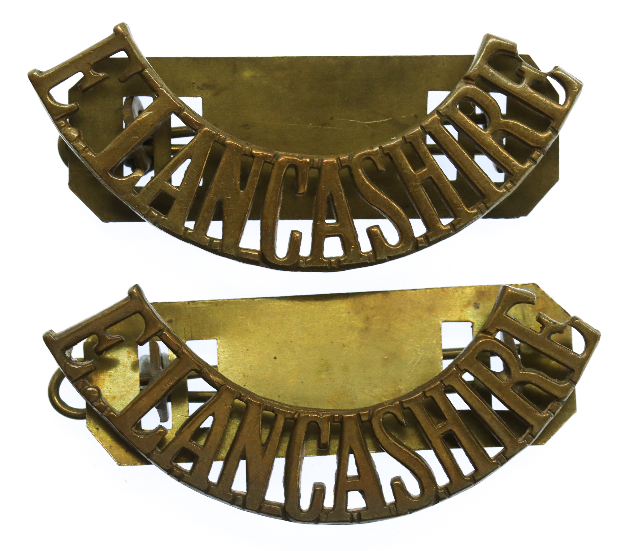 Pair of East Lancashire Regiment (E. LANCASHIRE) Shoulder Titles