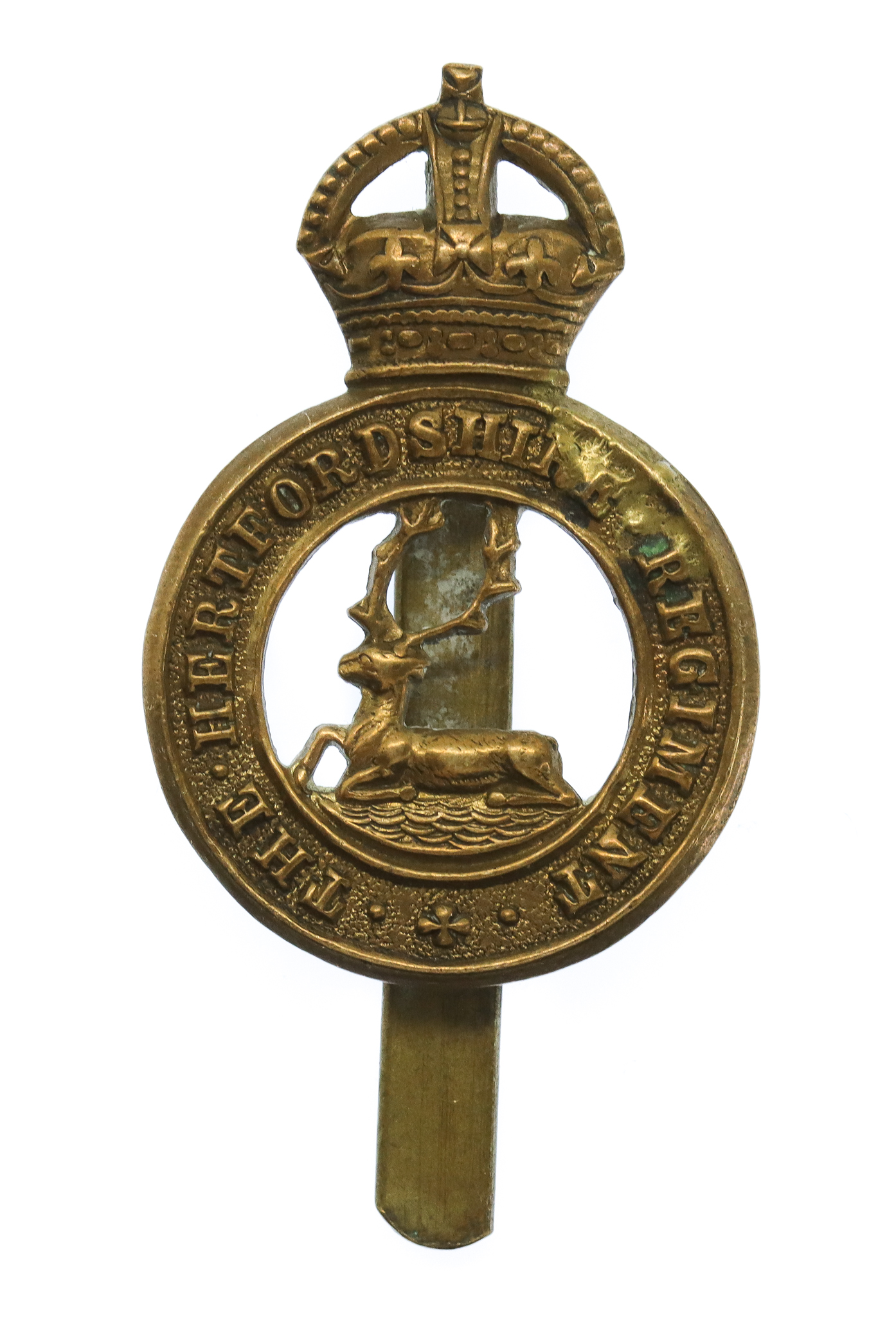 Hertfordshire Regiment Cap Badge - King's Crown