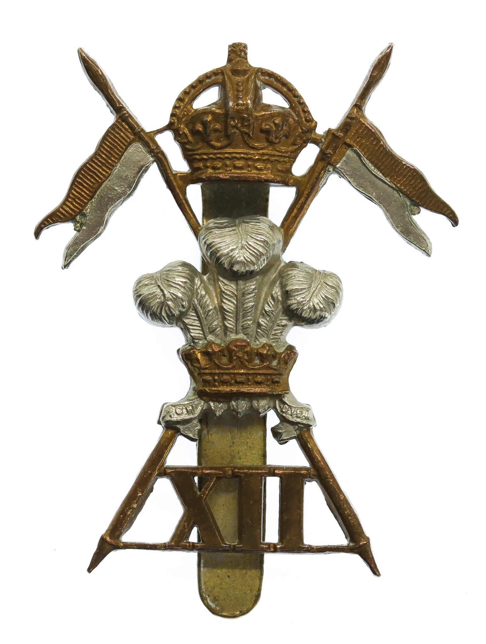 12th Royal Lancers Cap Badge - King' Crown