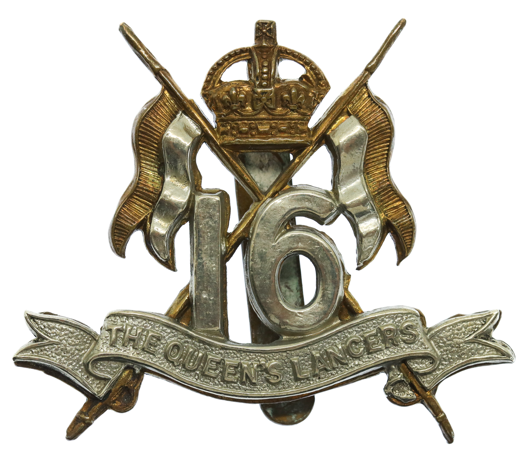 16th The Queen's Lancers Cap Badge - King' Crown
