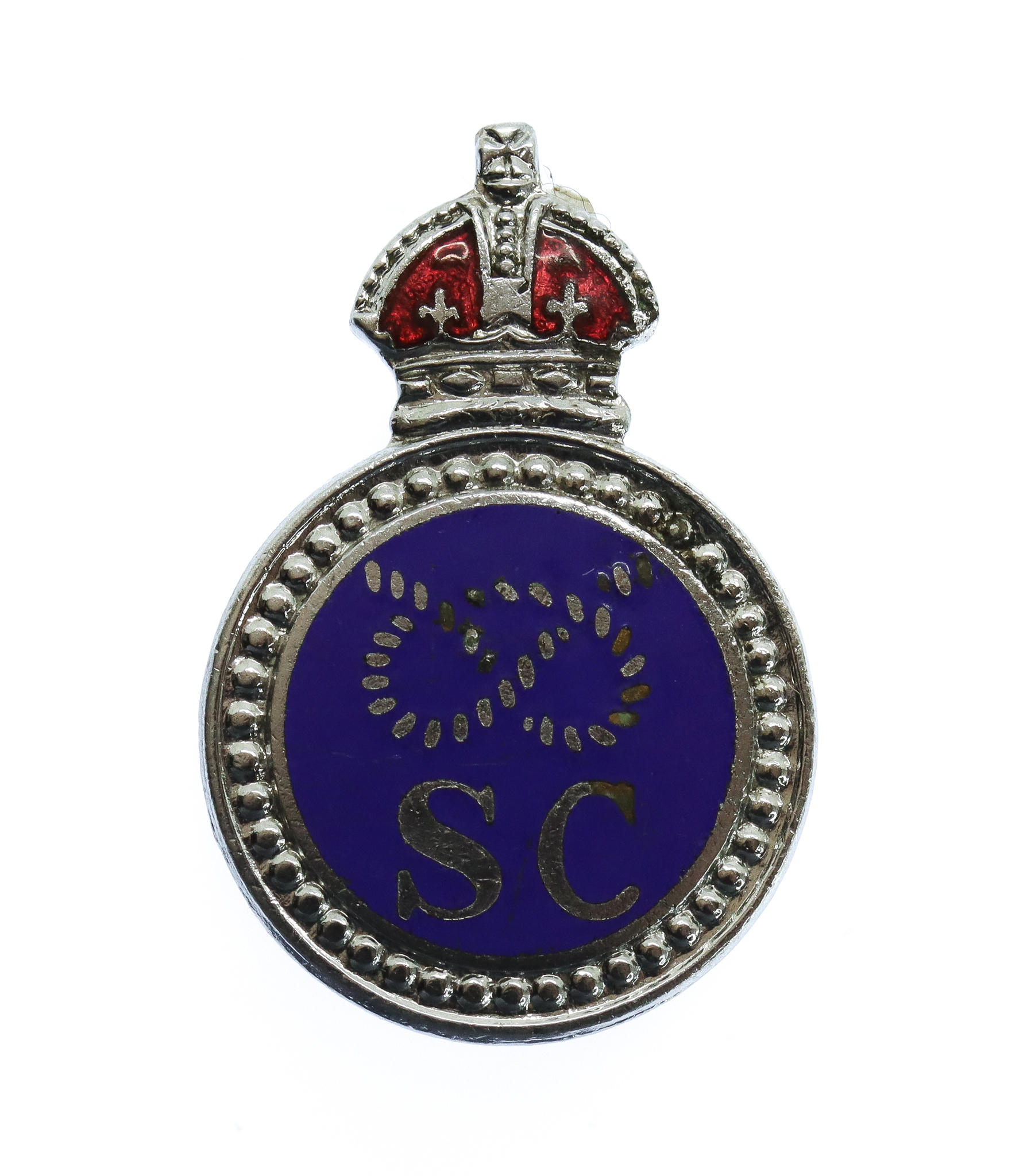 Staffordshire Special Constabulary Enamelled Lapel Badge - King's Crown