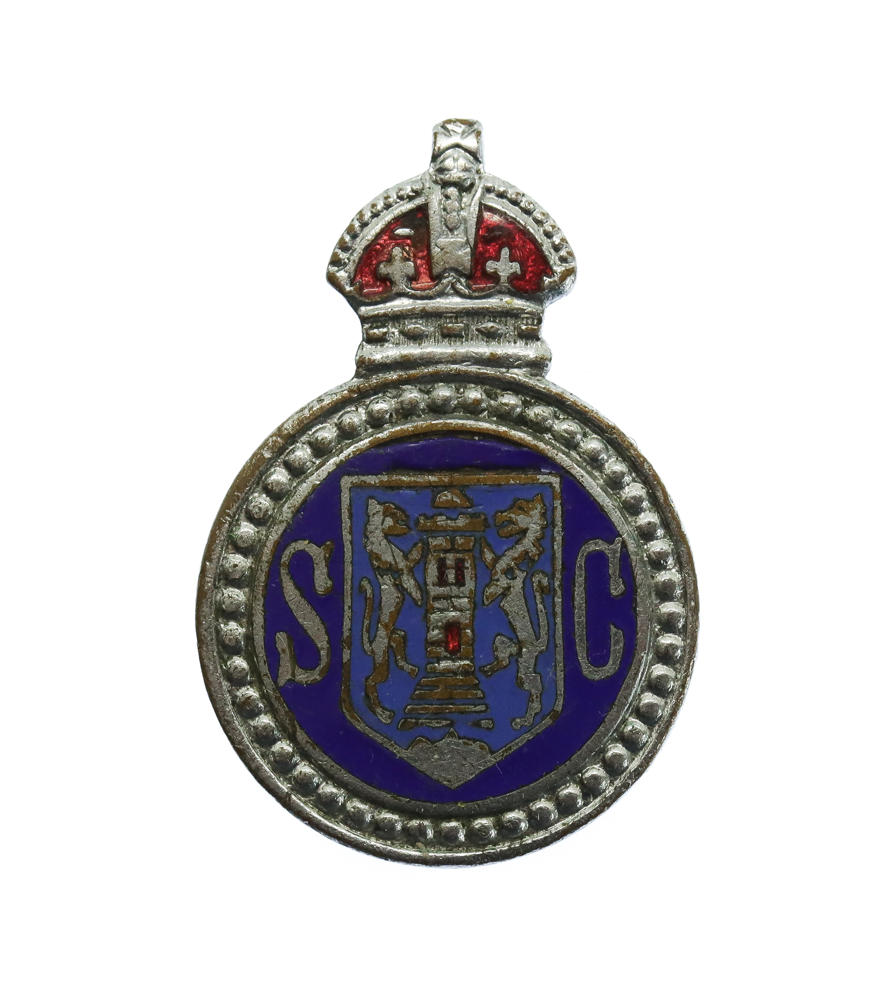 Dunfermline Special Constabulary Enamelled Lapel Badge - King's Crown