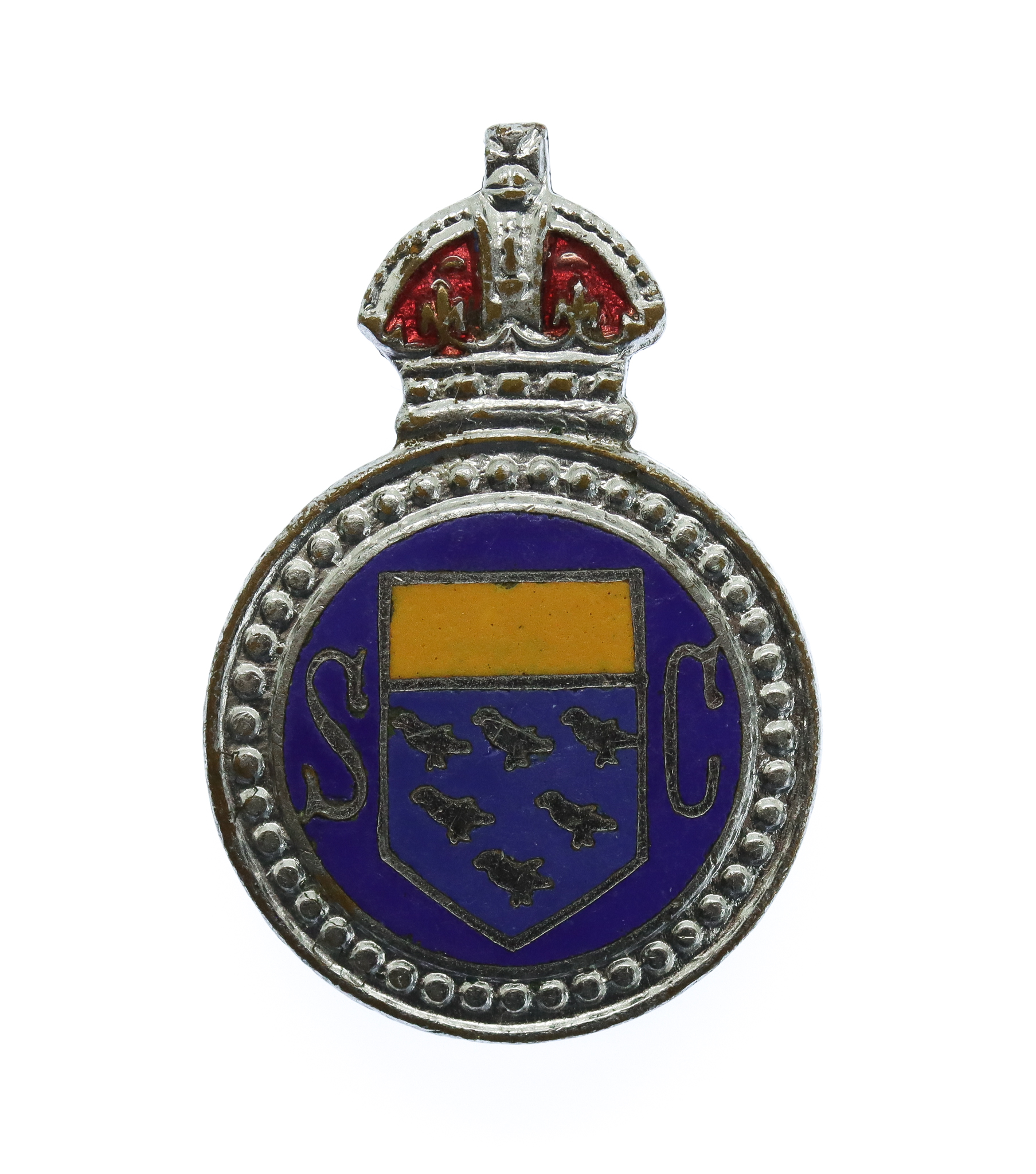 West Sussex Special Constabulary Enamelled Lapel Badge - King's Crown