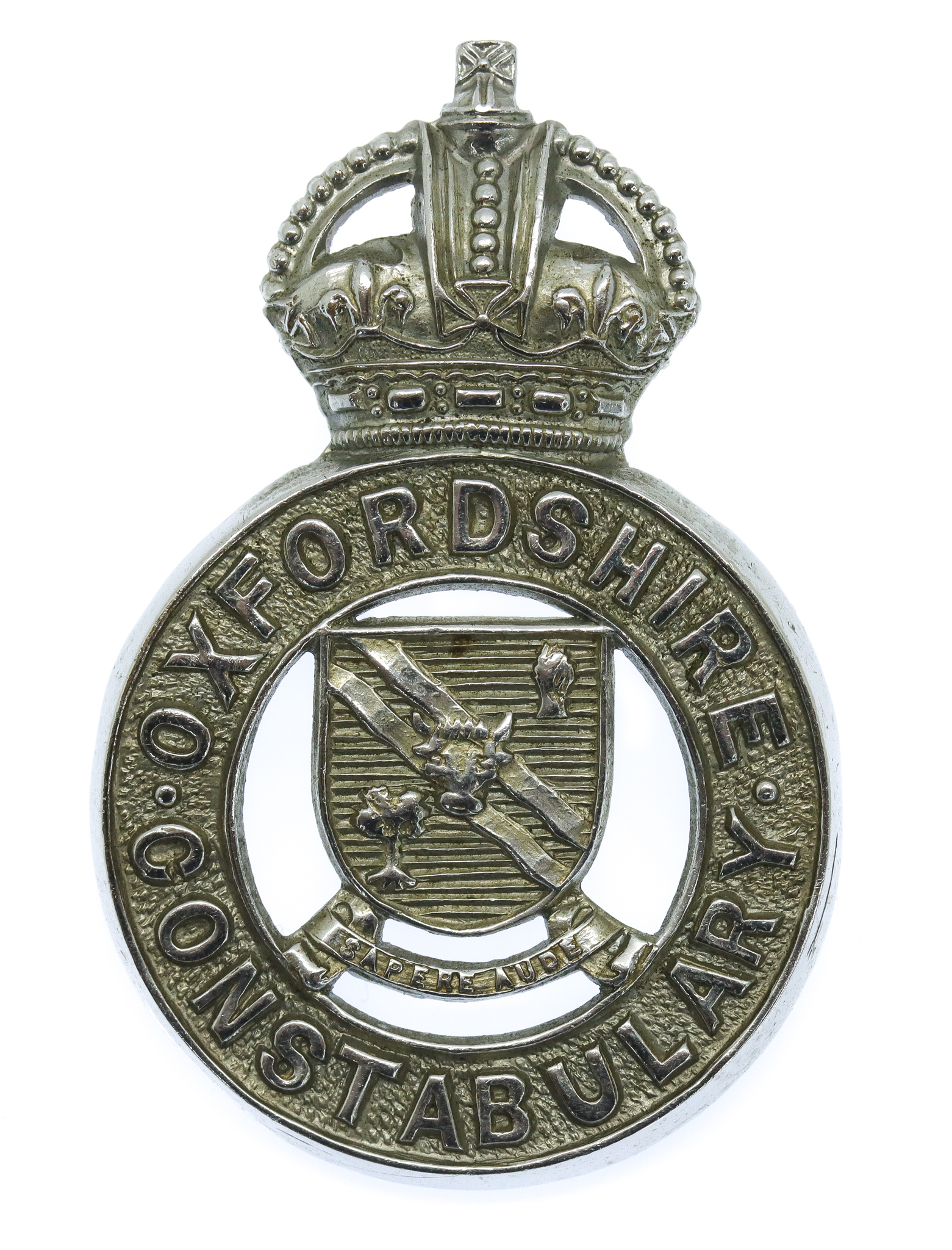Oxfordshire Constabulary Cap Badge - King's Crown