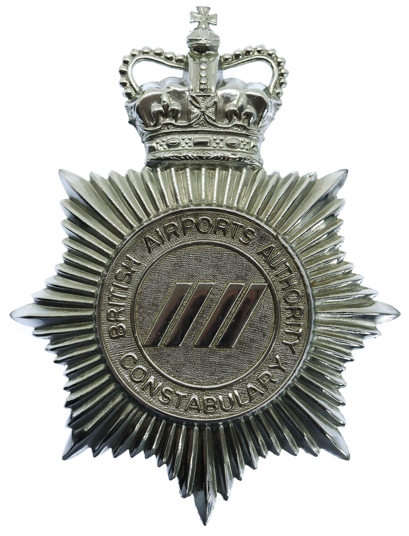 British  Airports Authority Constabulary Helmet Plate - Queen's Crown