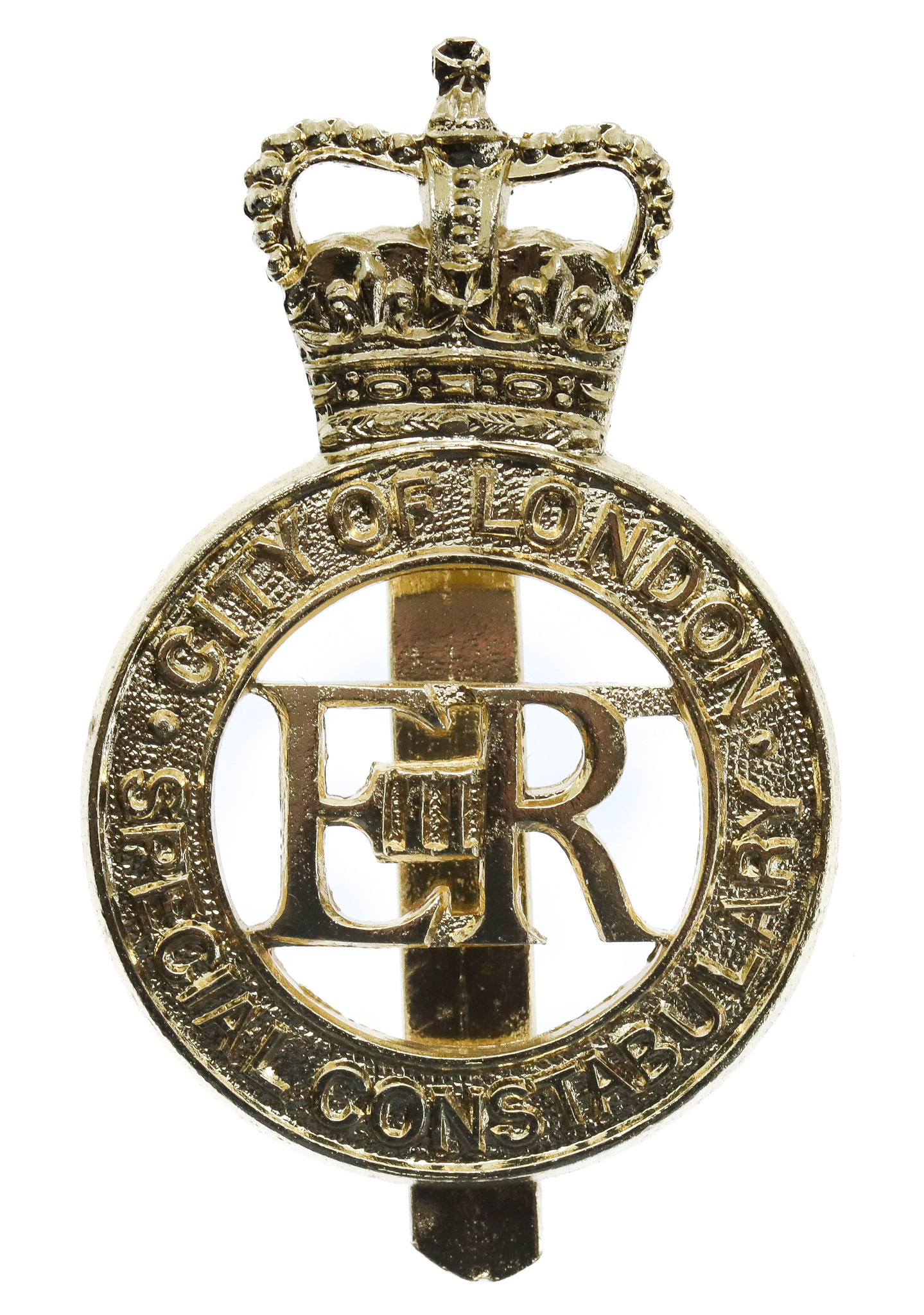 City of London Police Special Constabulary Anodised (Staybrite) Cap Badge - Queen's Crown