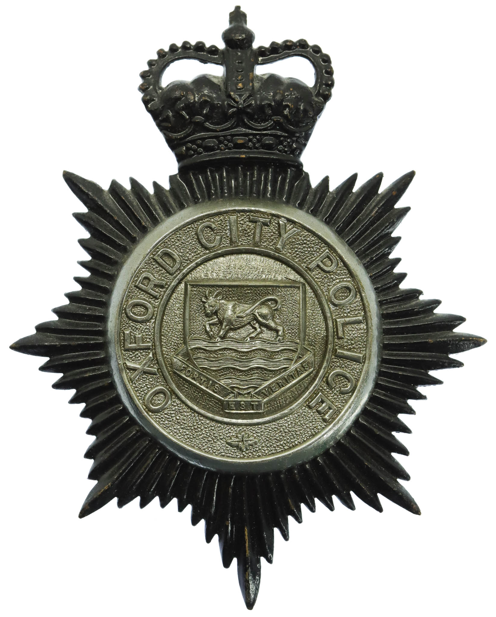 Oxford City Police Helmet Plate - Queen's Crown