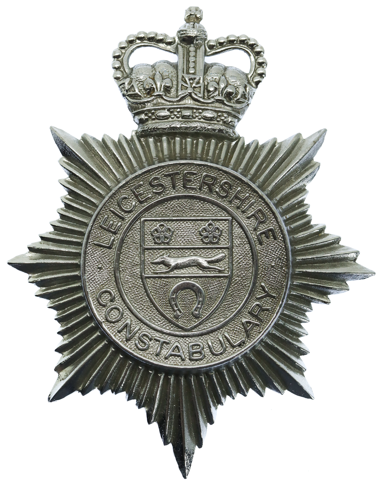 Leicestershire Constabulary Helmet Plate - Queen's Crown