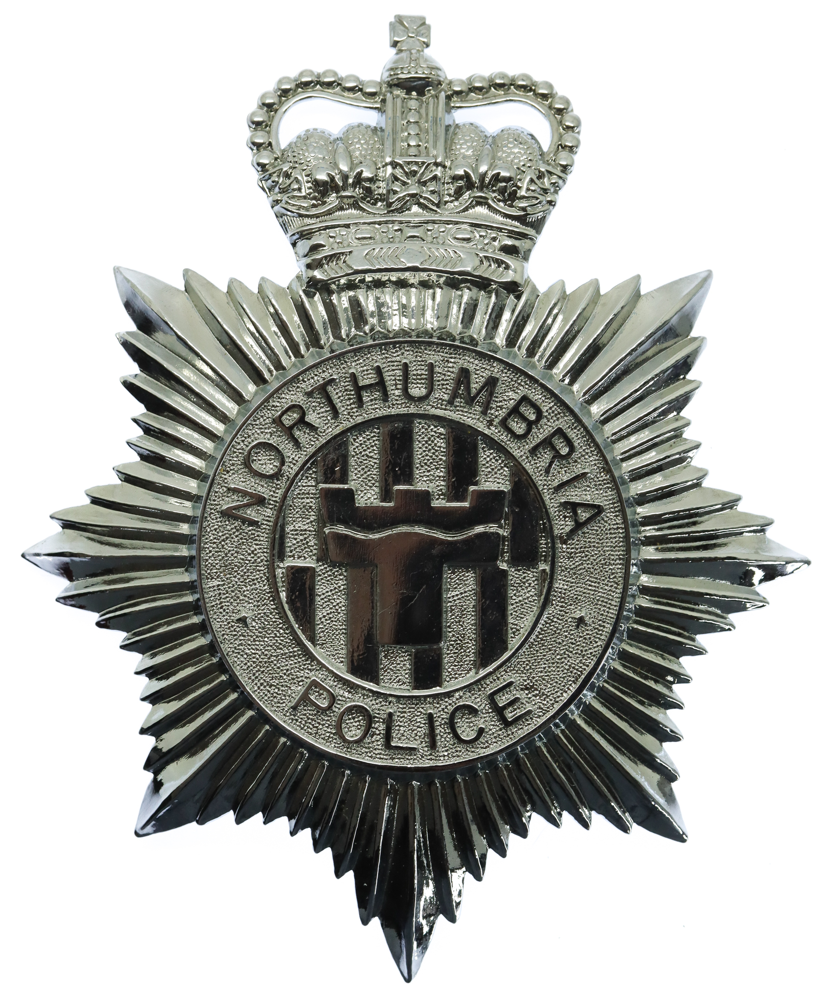 Northumbria Police Helmet Plate - Queen's Crown