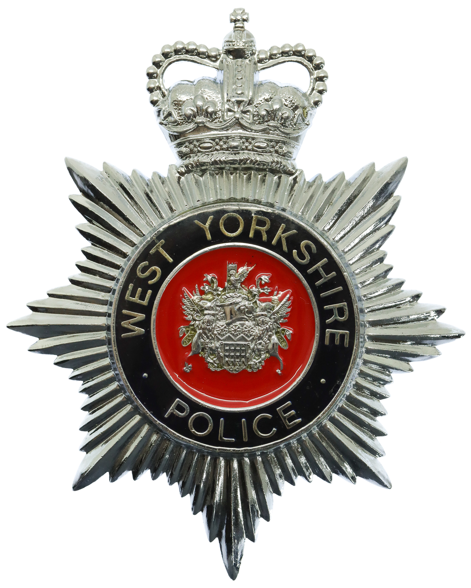 West Yorkshire Police Enamelled Helmet Plate - Queen's Crown