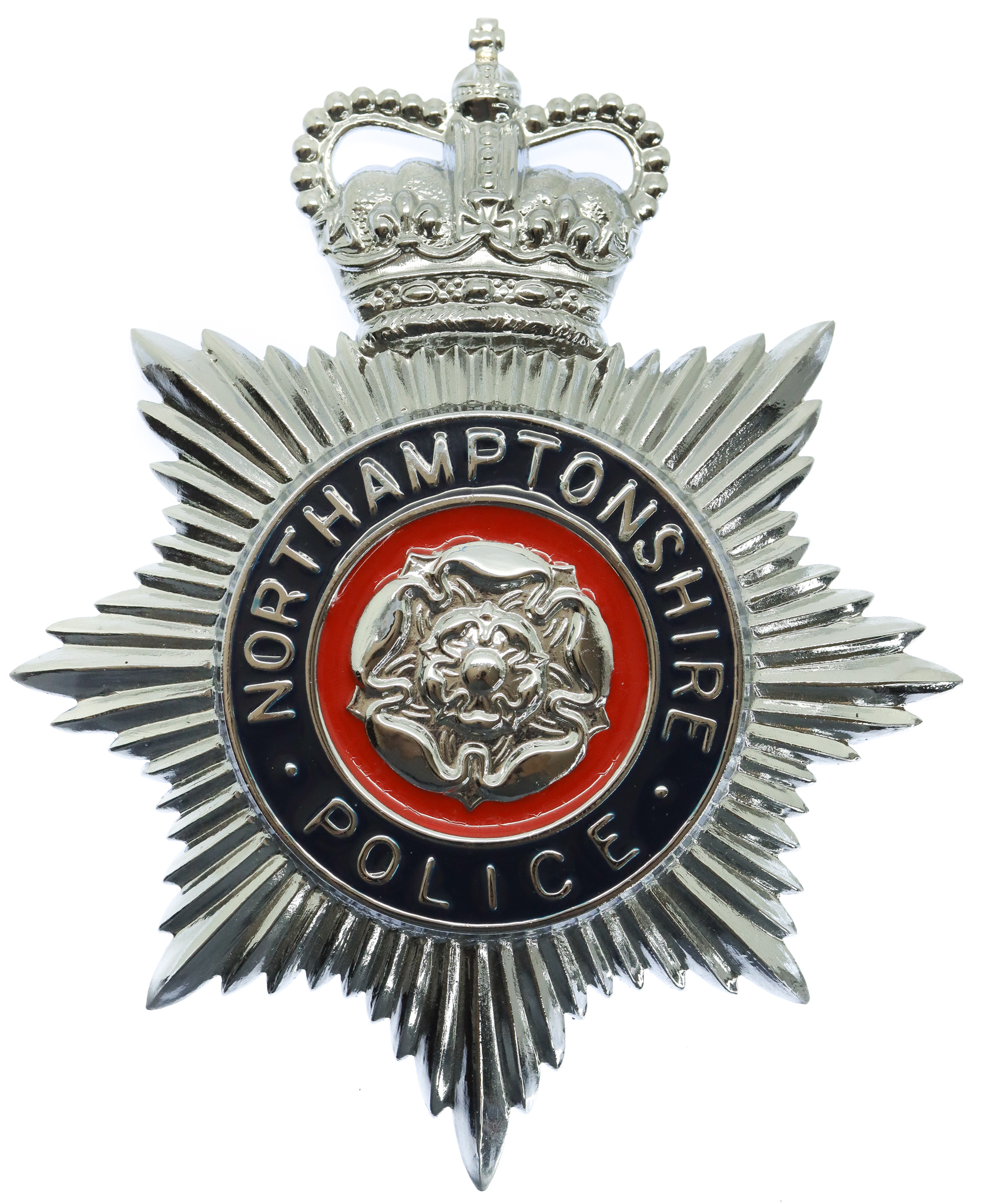 Northamptonshire Police Enamelled Helmet Plate - Queen's Crown