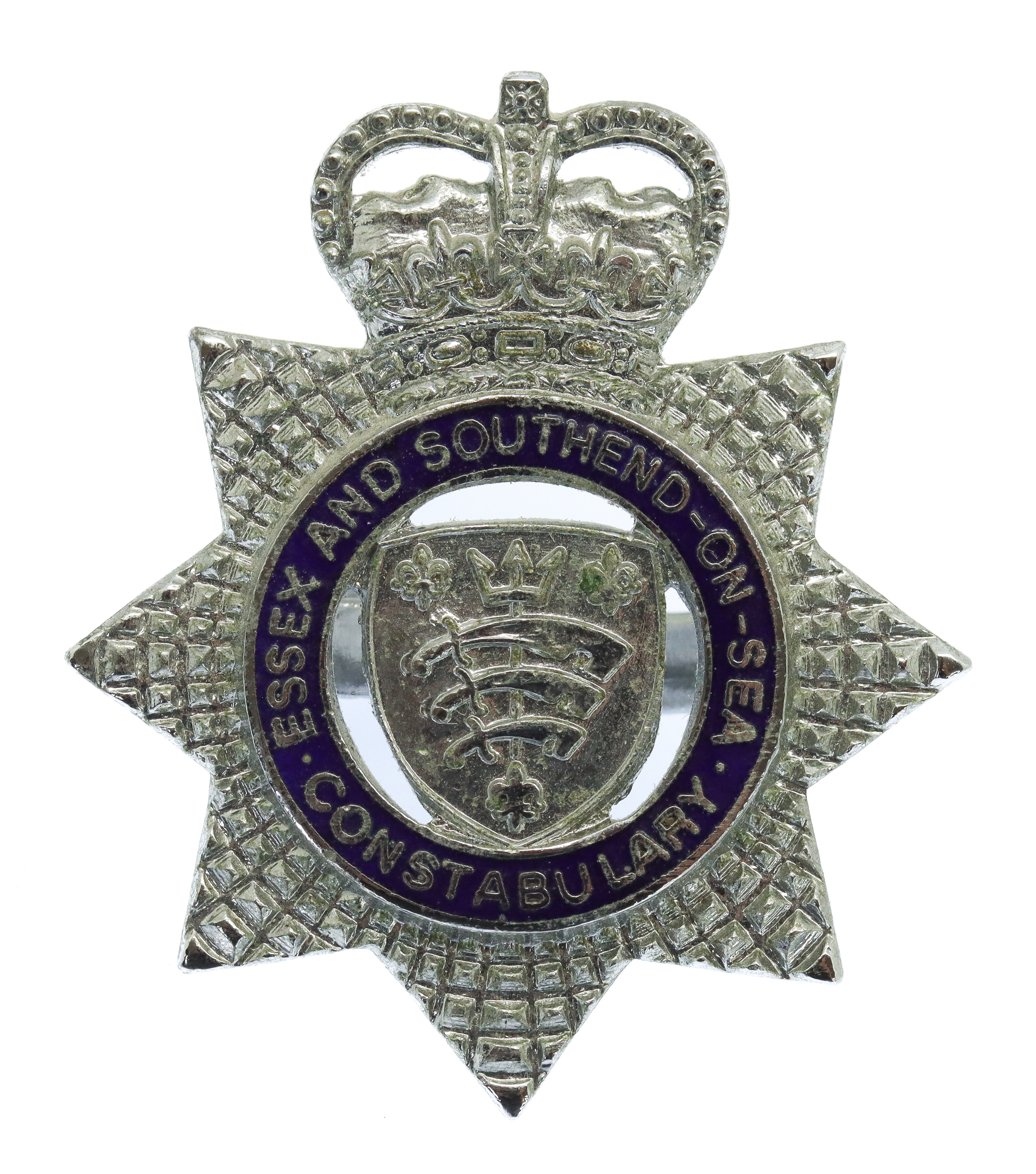 Essex and Southend-on-Sea Constabulary Senior Officer's Enamelled Cap Badge - Queen's Crown