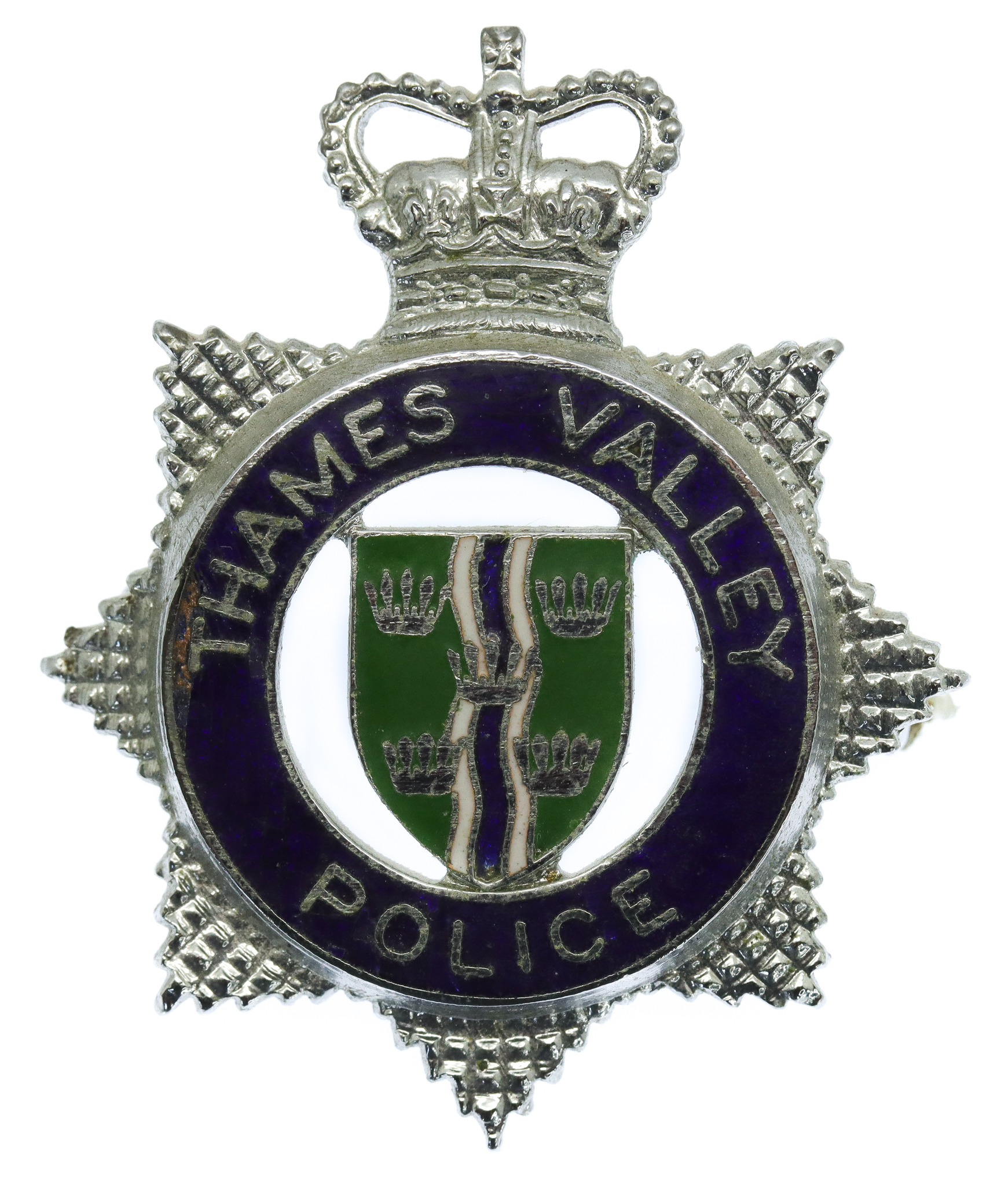 Thames Valley Police Enamelled Cap Badge - Queen's Crown