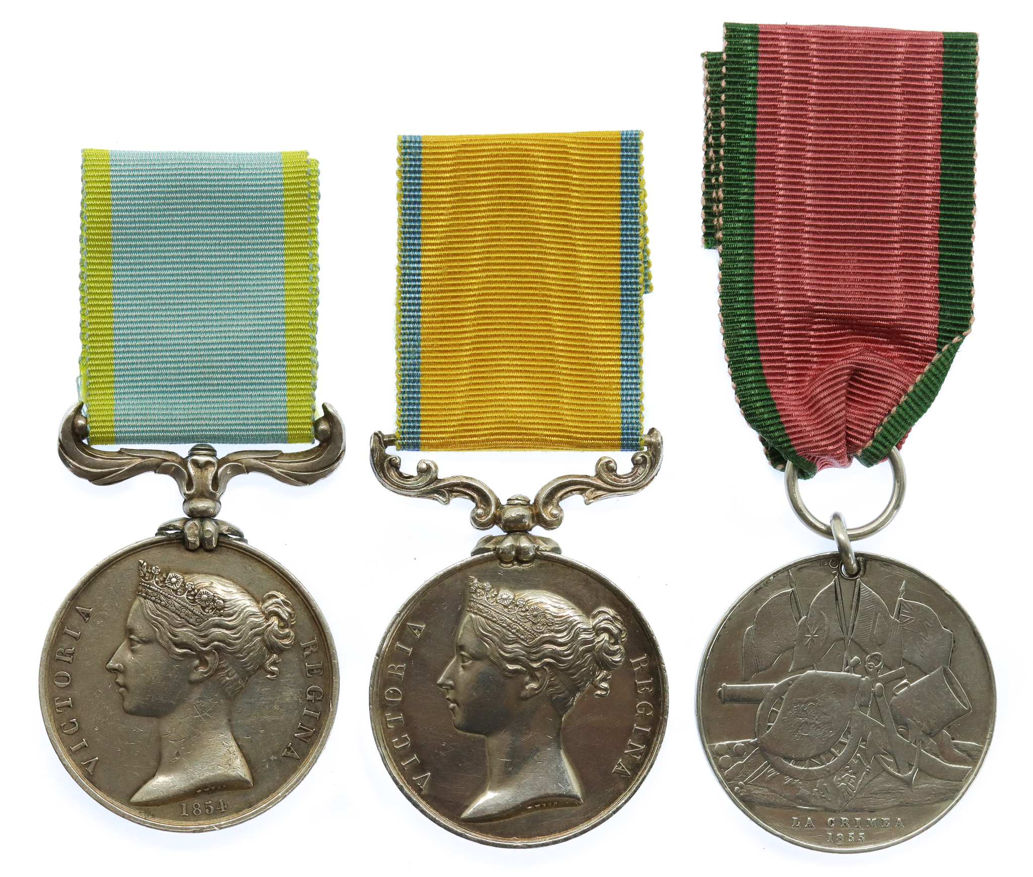 1854 Crimea Medal , Baltic Medal and Turkish Crimea Medal Group of Three - John Carruthers, H.M.S. Odin