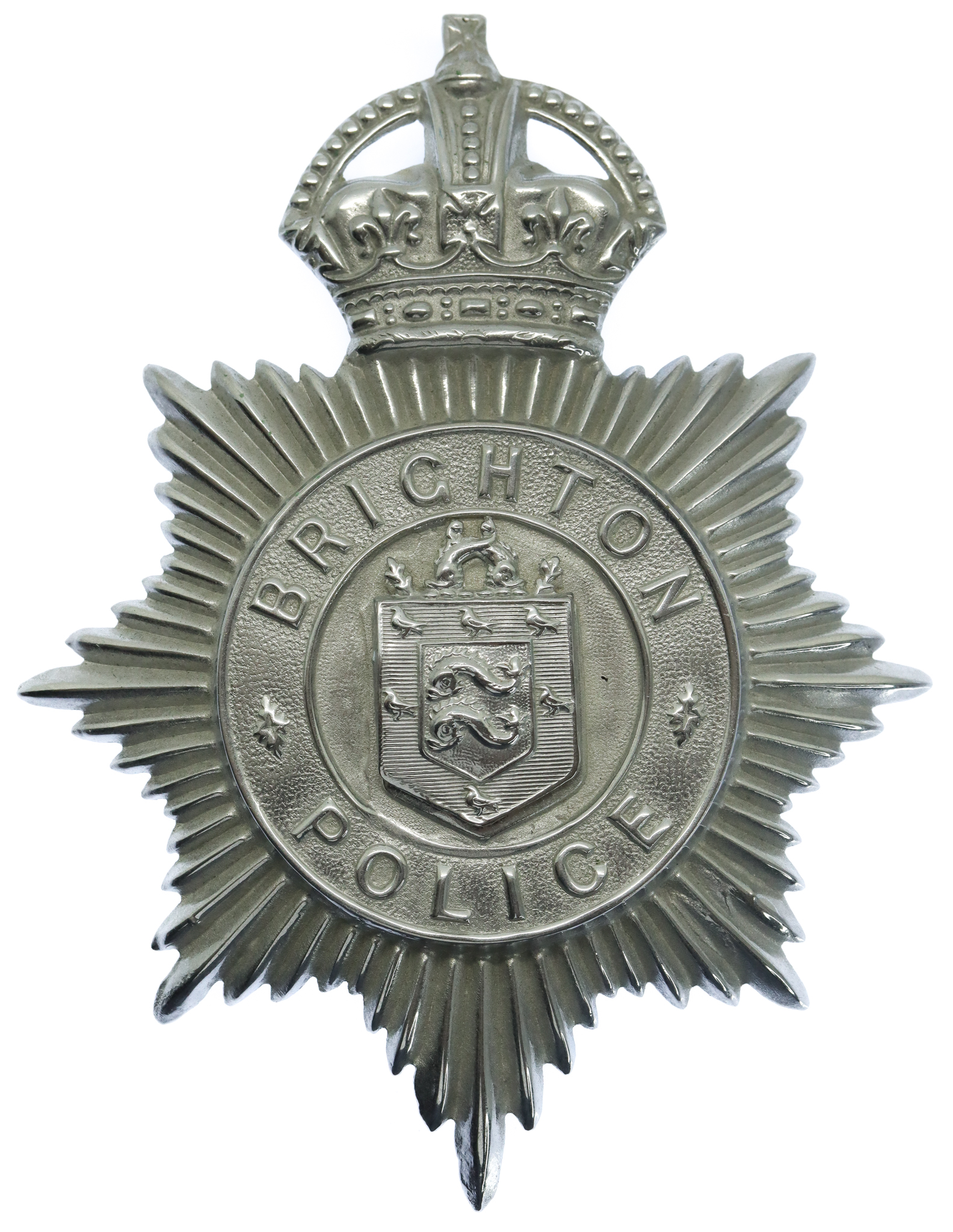 Brighton Borough Police Helmet Plate - King's Crown